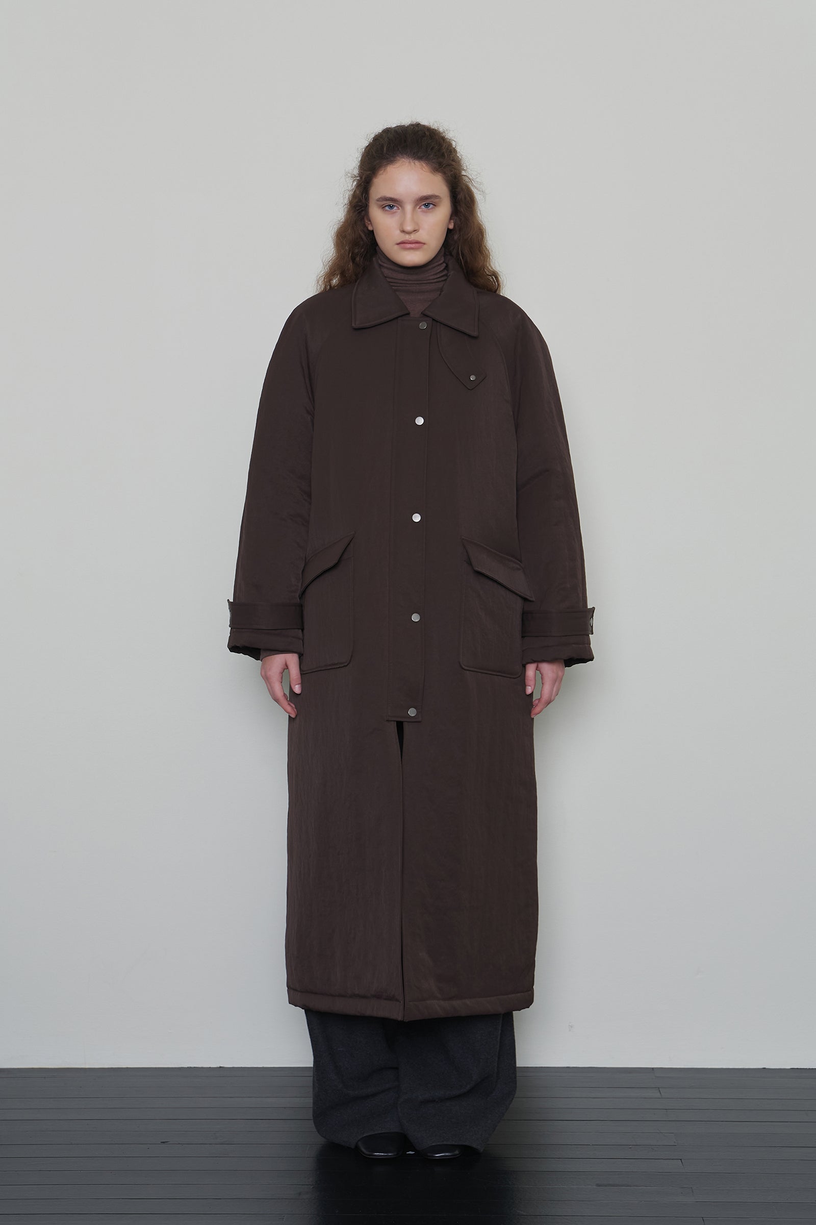 PADDED BALMACAAN COAT_DARK BROWN