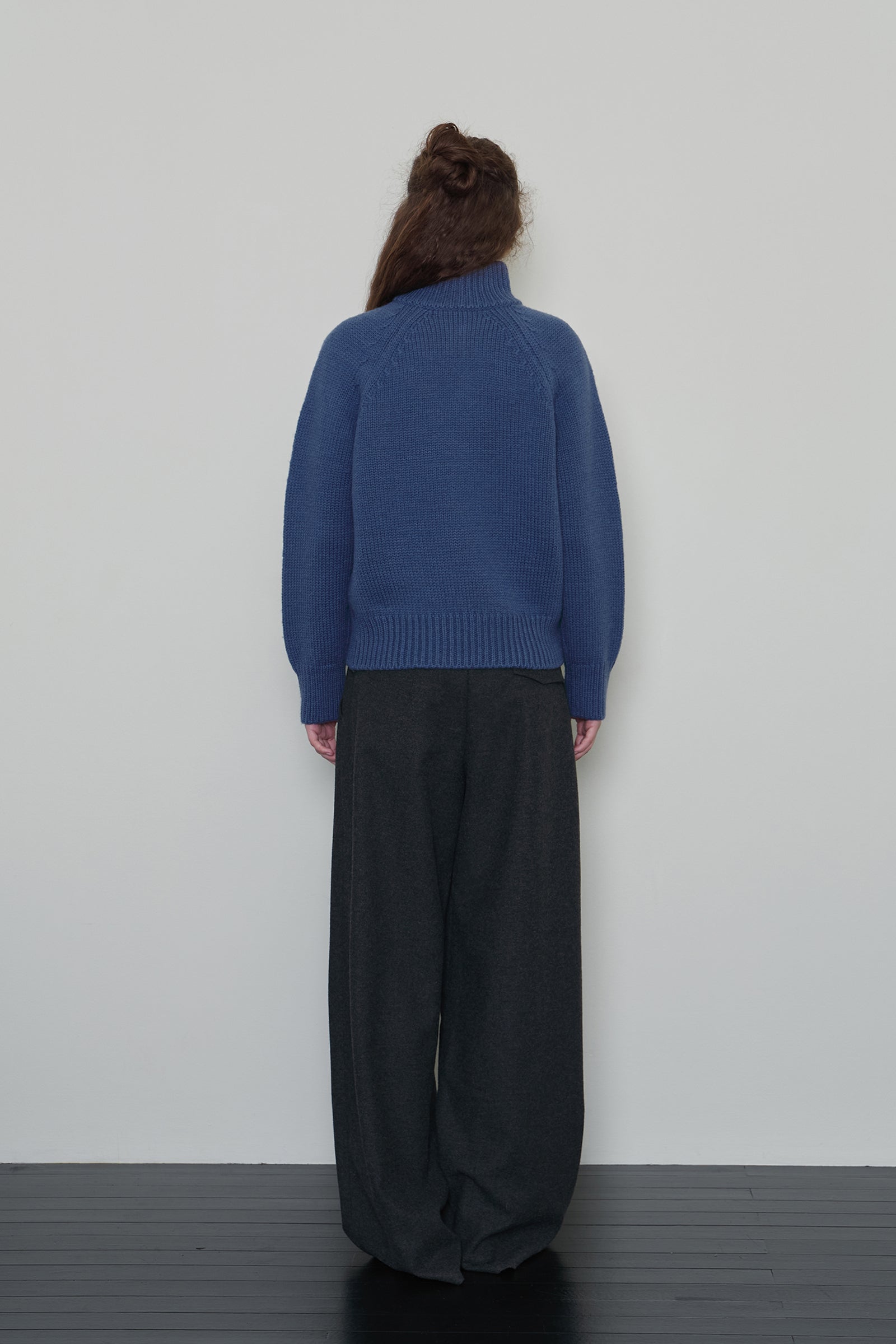 TOM WOOL HALF ZIP-UP KNIT_BLUE