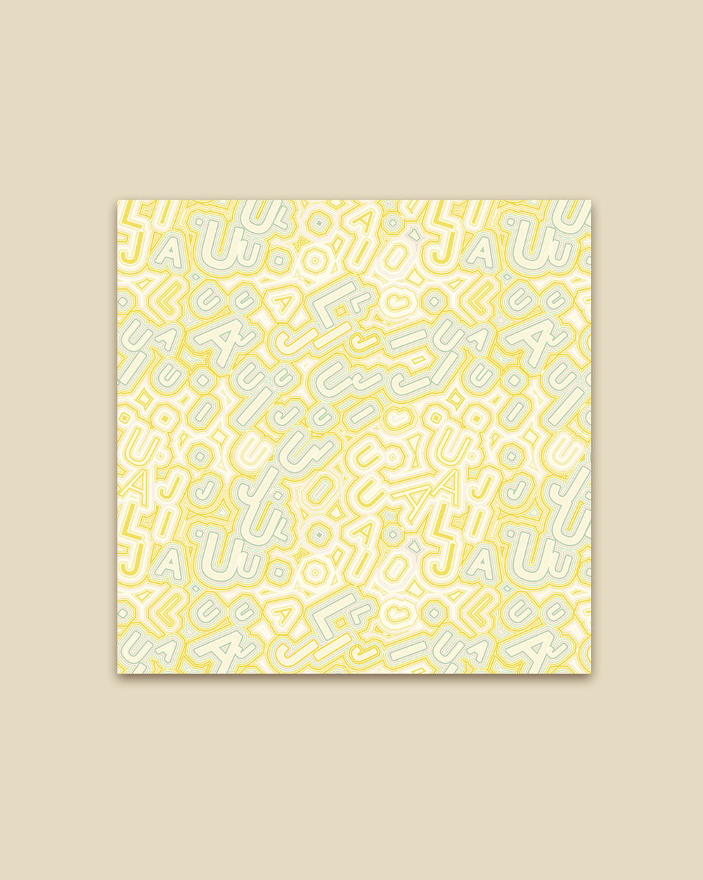 LETTER MAZE YELLOW SILK SCARF_YELLOW