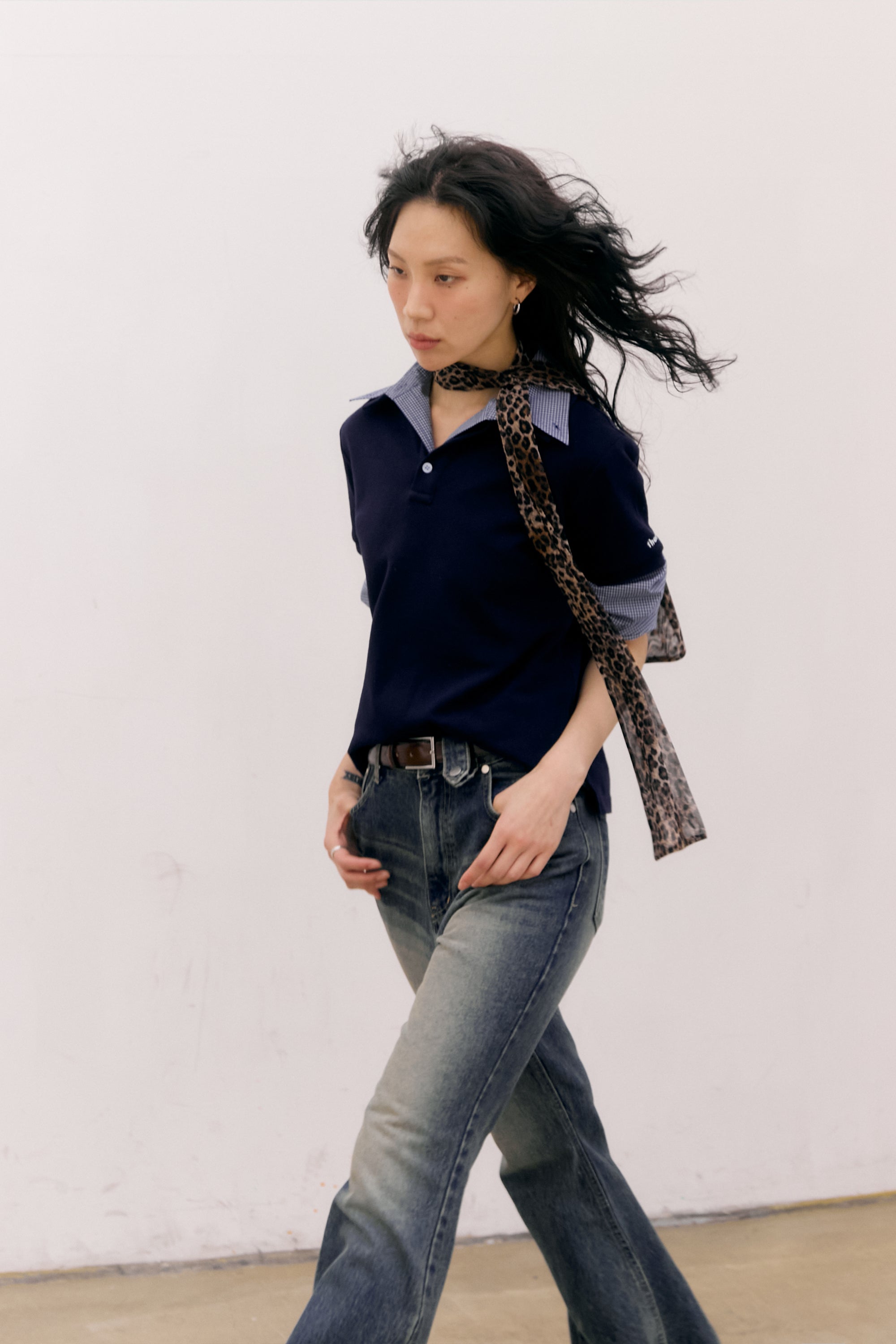 80S LAYERED POLO SHIRTS_NAVY