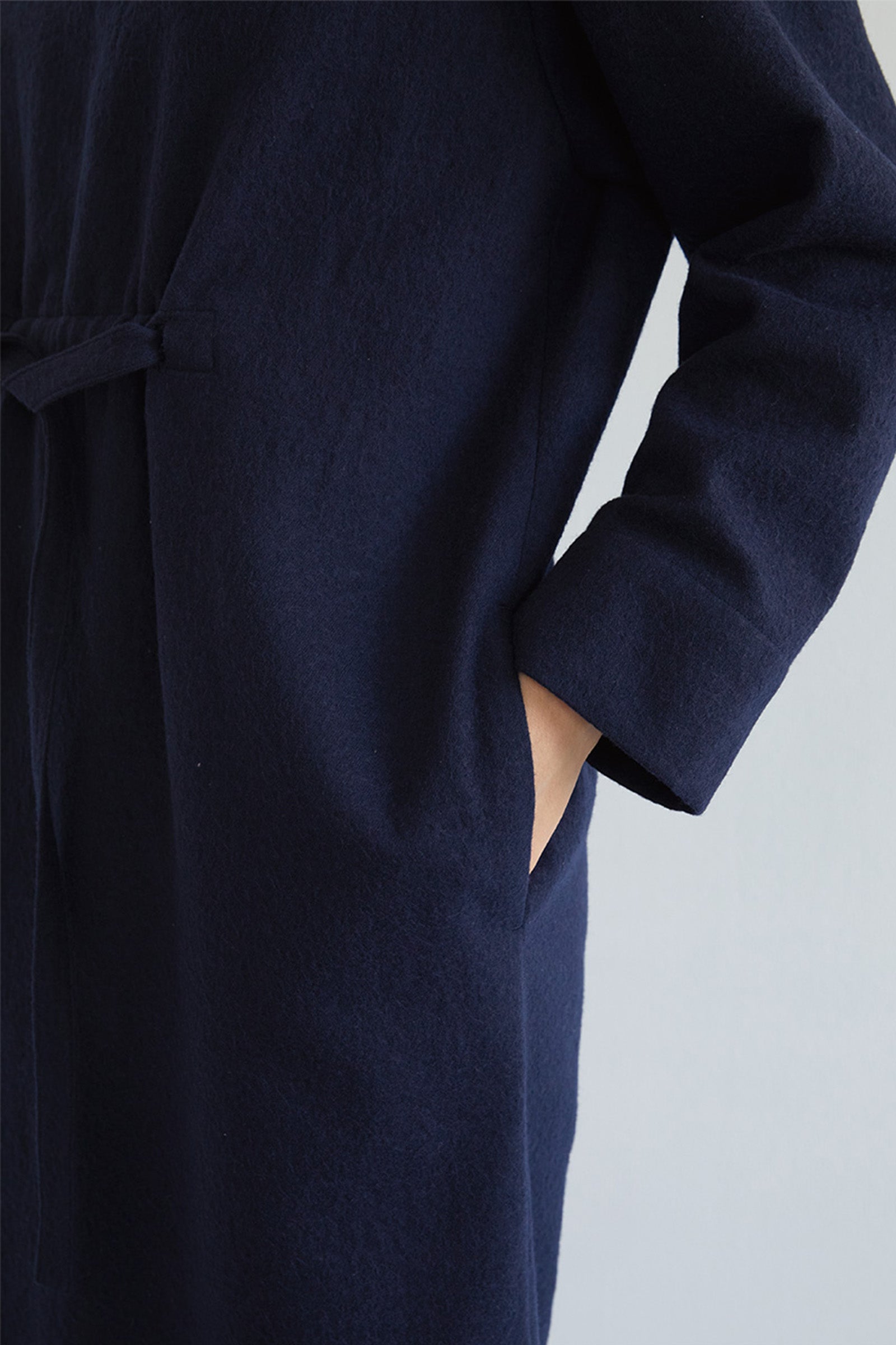 COTTON WOOL BLEND DRESS_NAVY