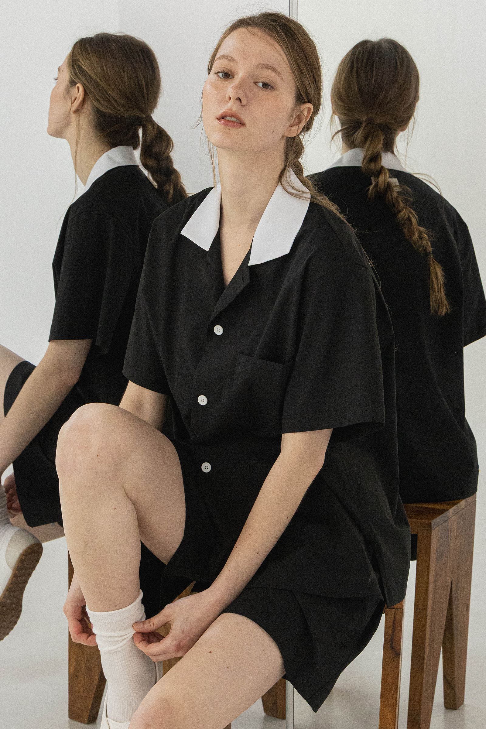 MONO BLACK PAJAMAS SET UP_BLACK