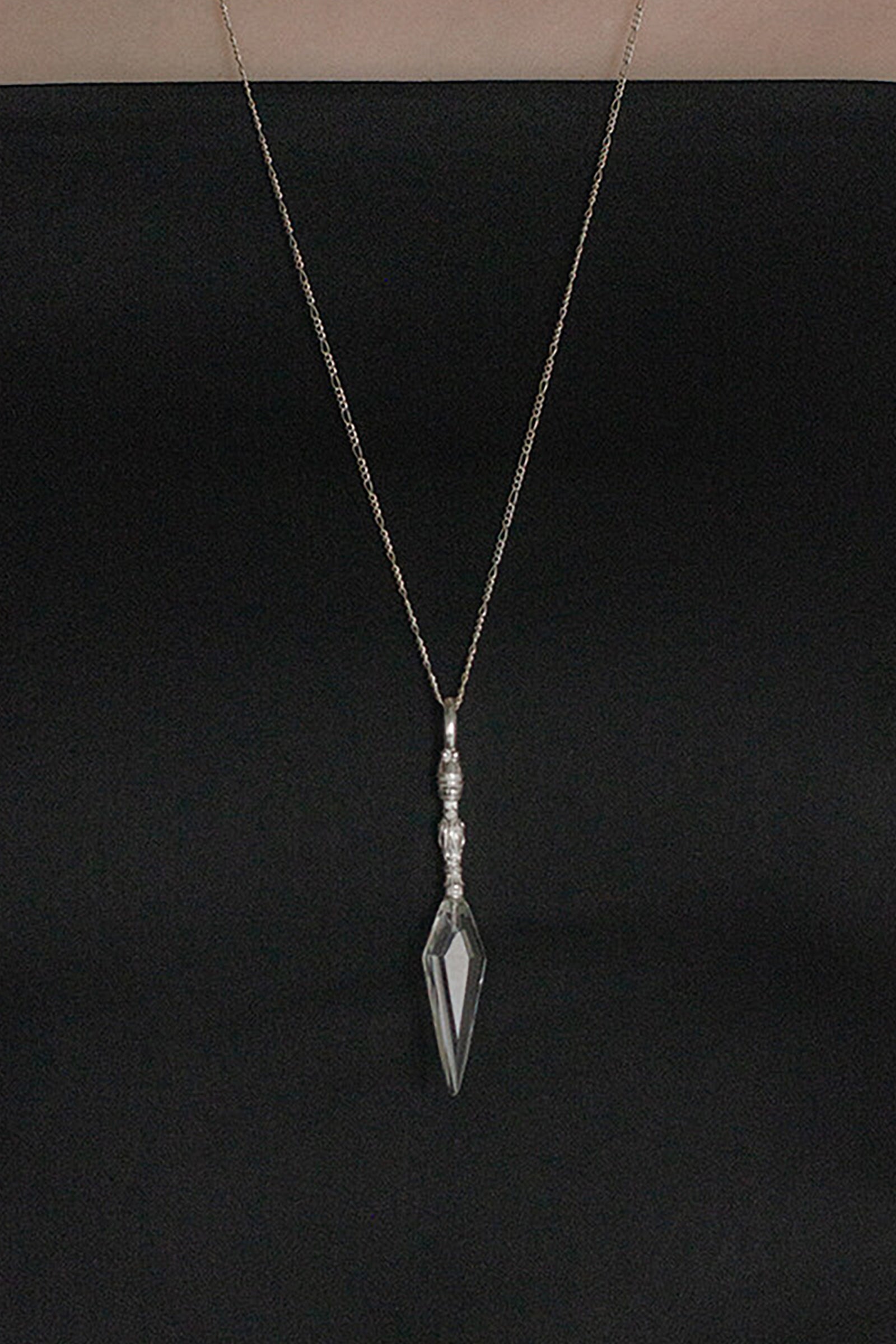 CRYSTAL SWORD NECKLACE_SILVER