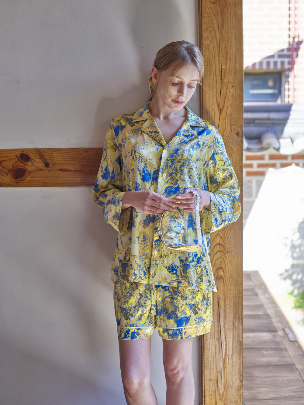 SILK ABSTRACT FLOWER PAJAMAS