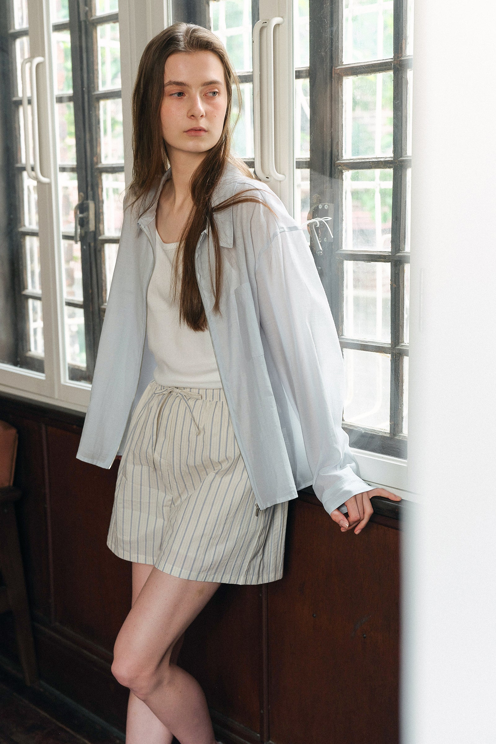 PONS STRIP SHORTS_BLEU RAYÉ