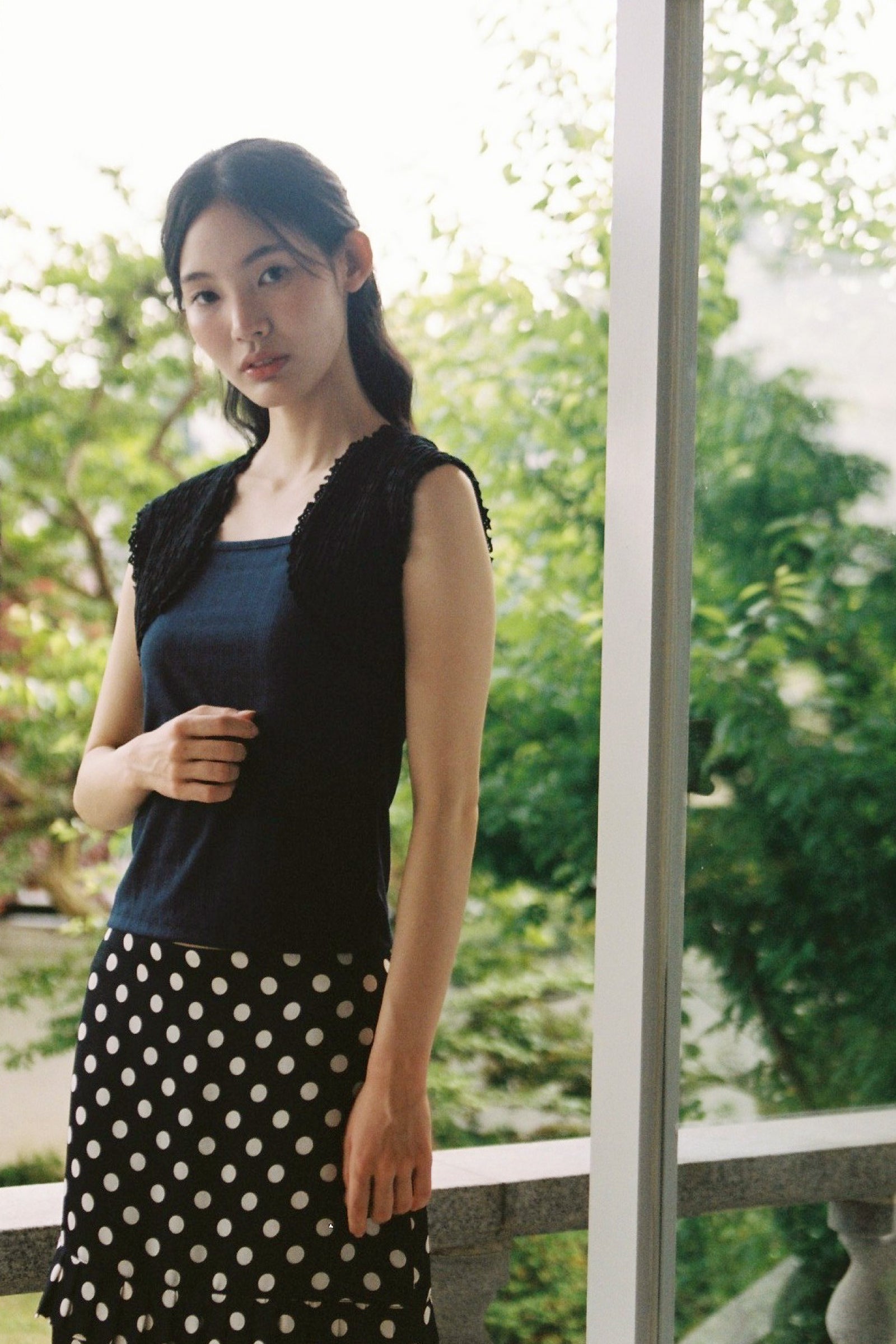 DOT PLEASTS SKIRT_BLACK