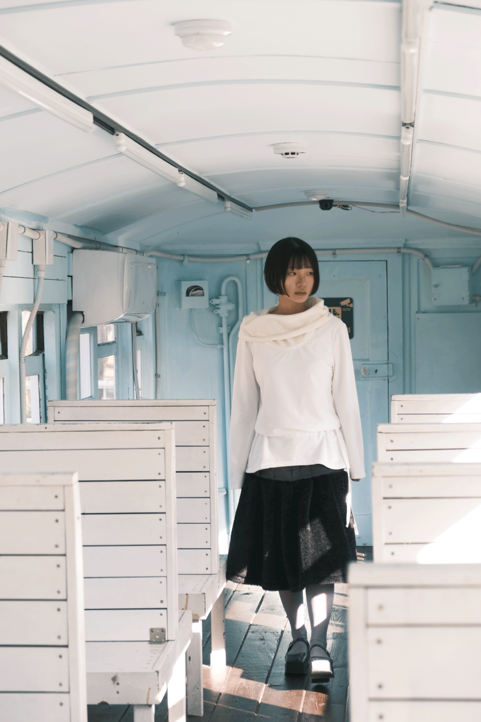 JUPE MIDI POLAIRE_NOIR