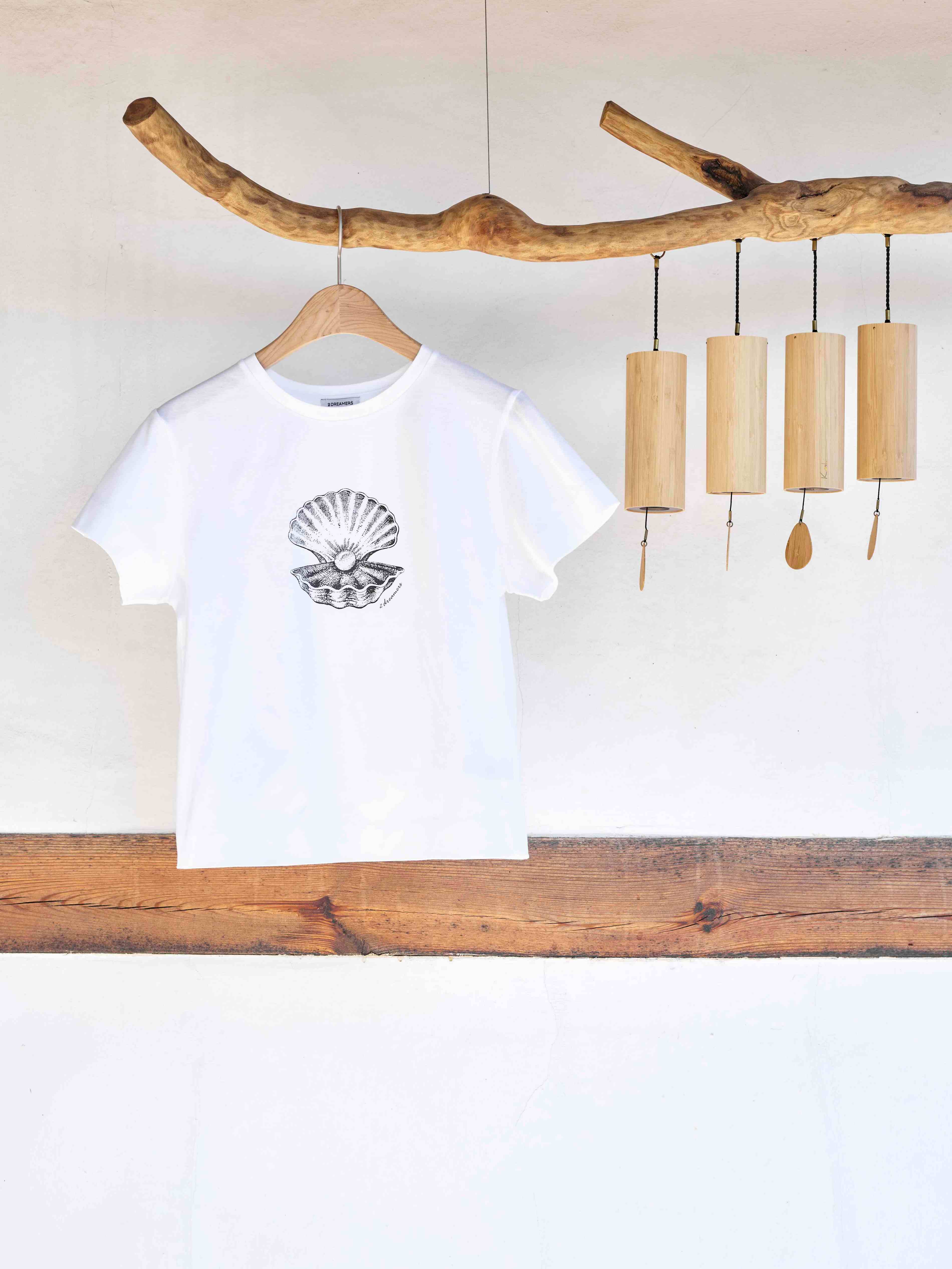 2DREAMERS, T-SHIRT IMPRIMÉ COQUILLE DE PERLE_BLANC