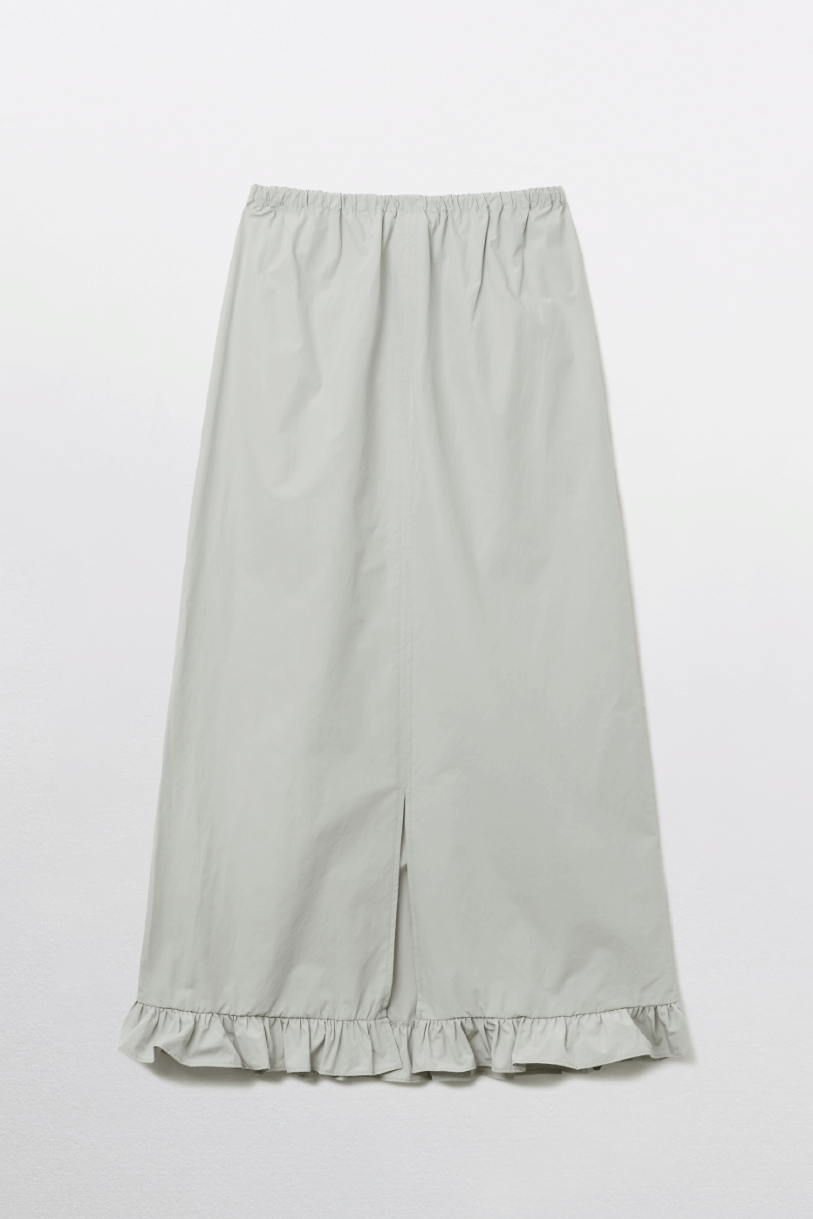 JUPE SIRÈNE MAXI À VOLANTS_GRIS CLAIR