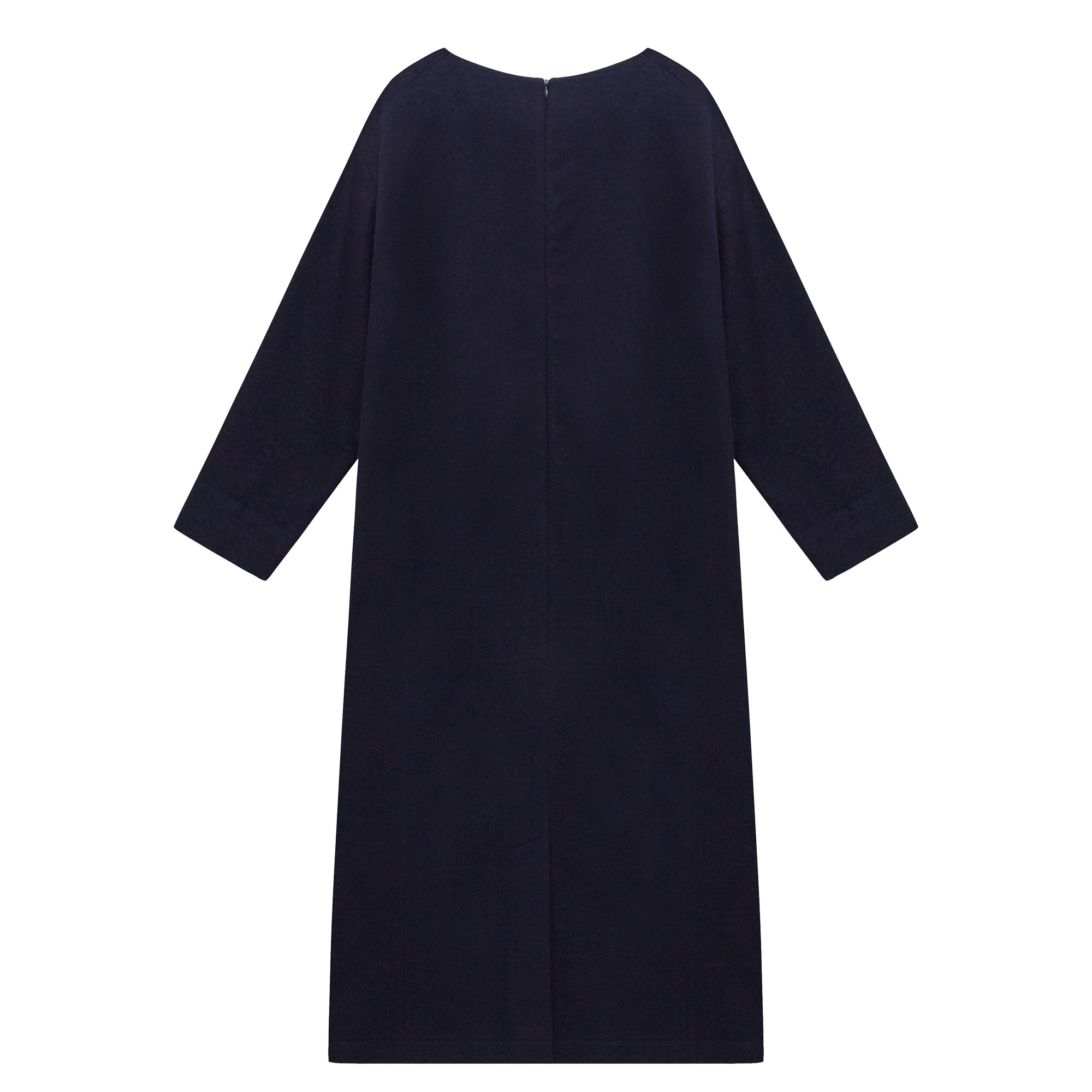 COTTON WOOL BLEND DRESS_NAVY