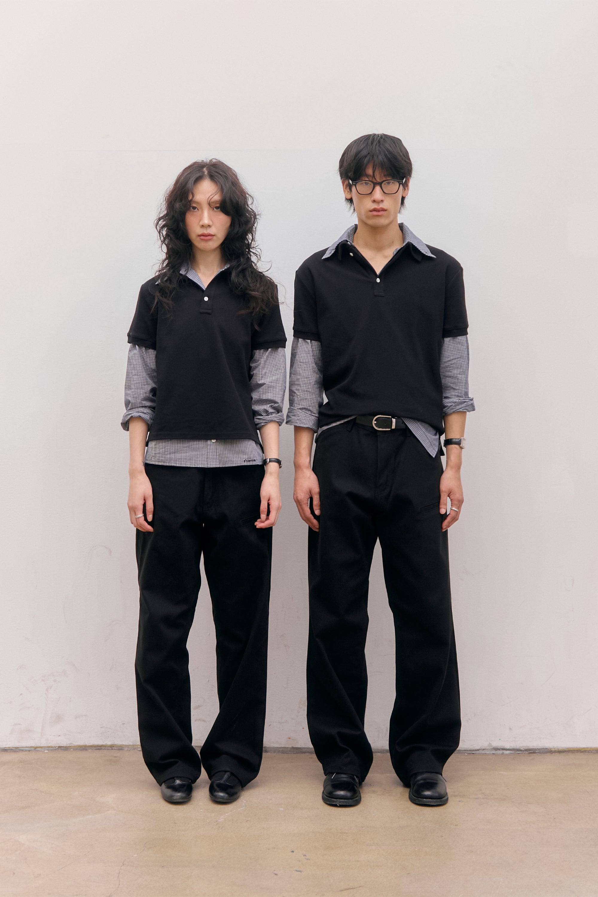 POLO SUPERPOSÉ ANNÉES 80_NOIR