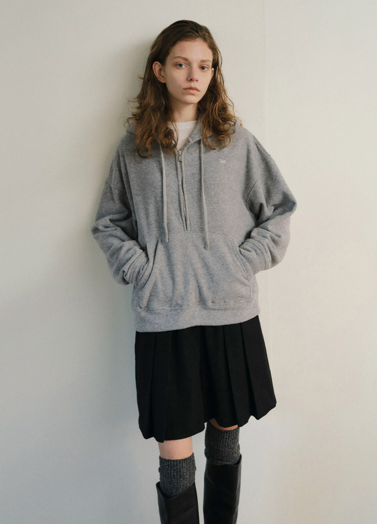 TERRY HALF ZIP-UP_GREY