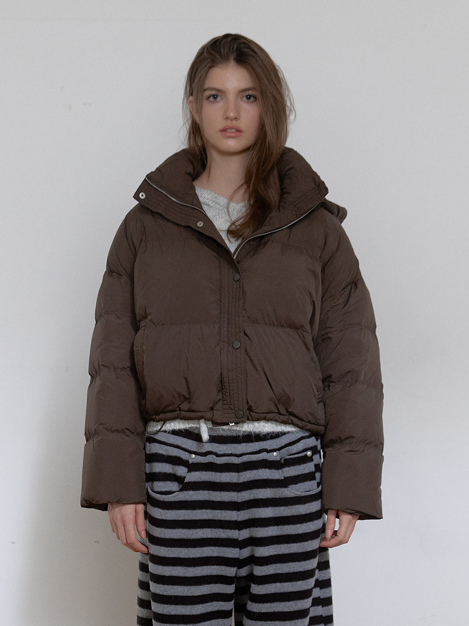 DOUDOUNE NUAGE EN DUVET DE CANARD_MARRON