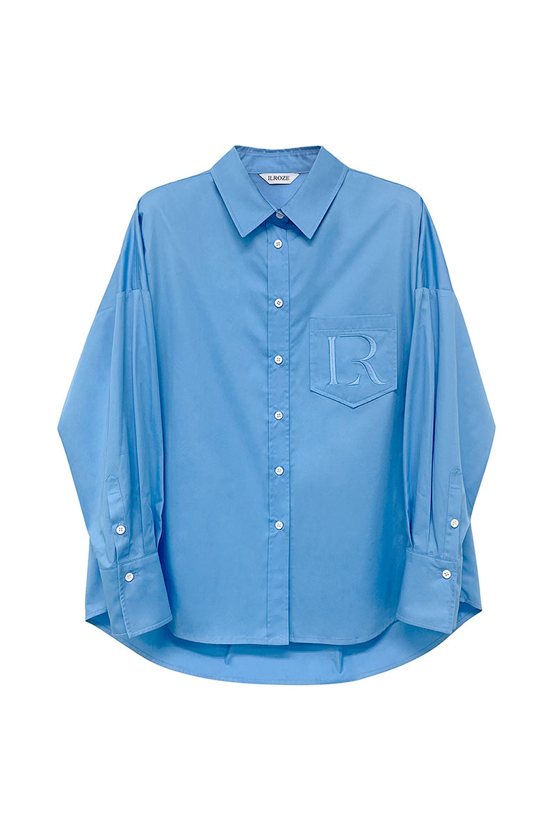 R-LOGO OVERSIZED SHIRT_BLUE