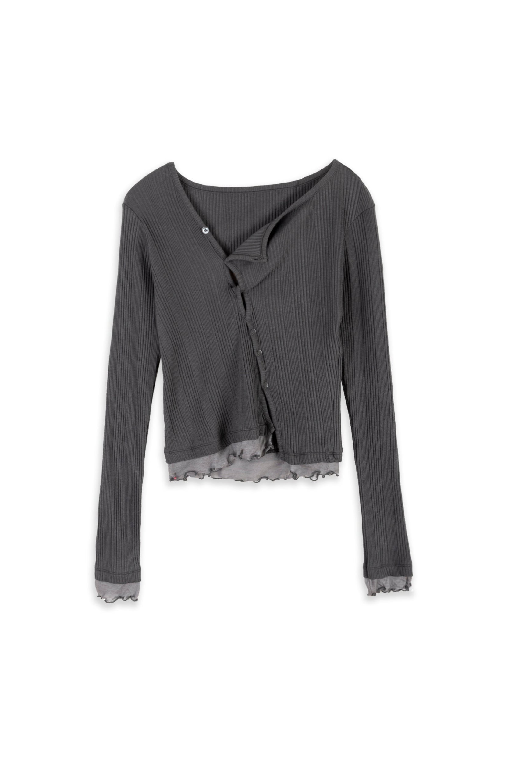 UNBALANCE LAYERED FLIP T_CHARCOAL
