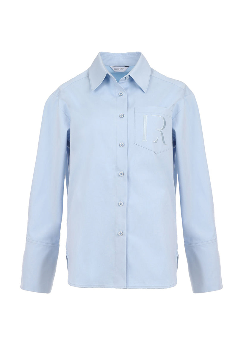 CLASSIC R LOGO SHIRT_BLEU