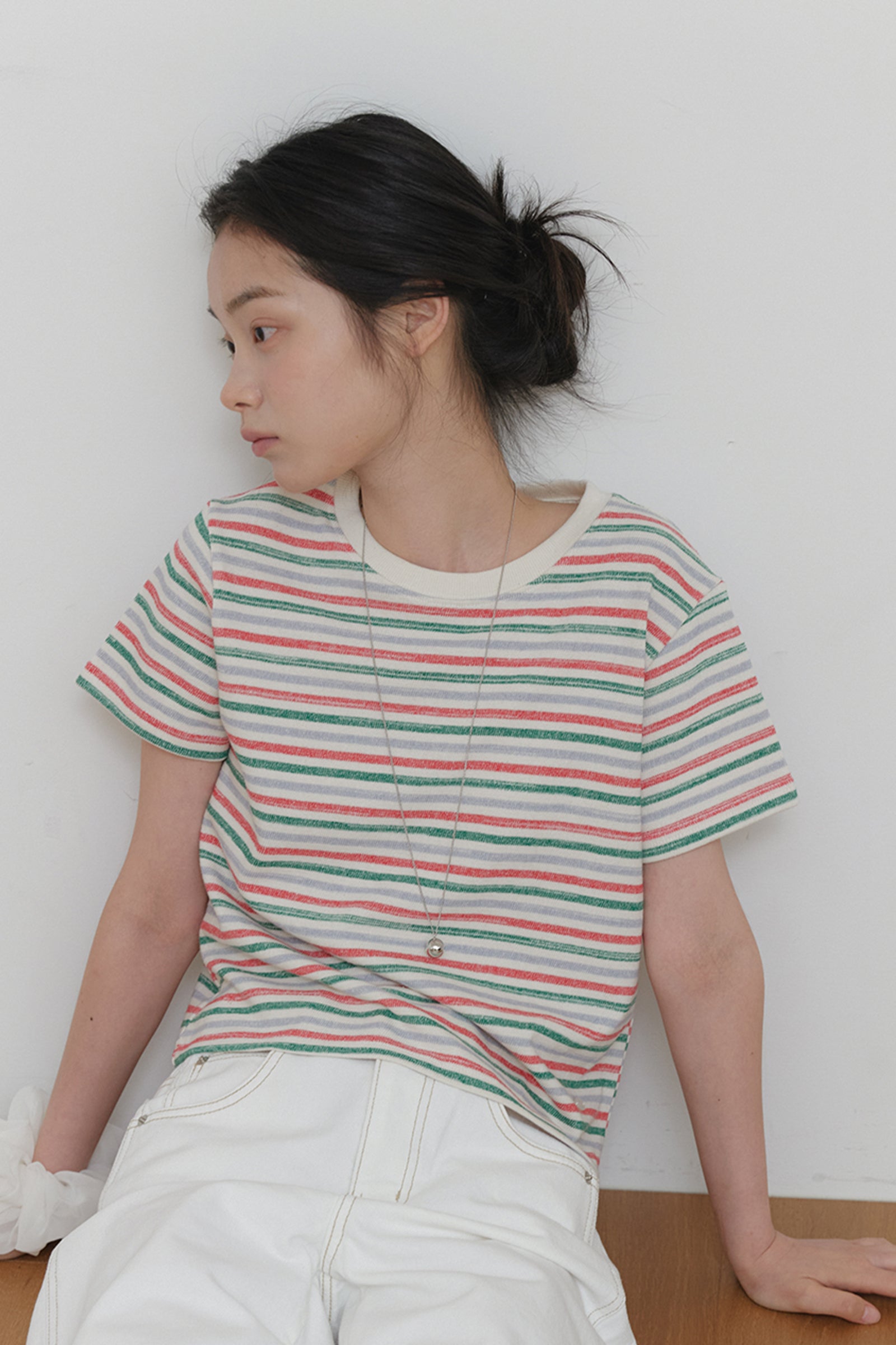PAINTED STRIPE T-SHIRT_IVORY