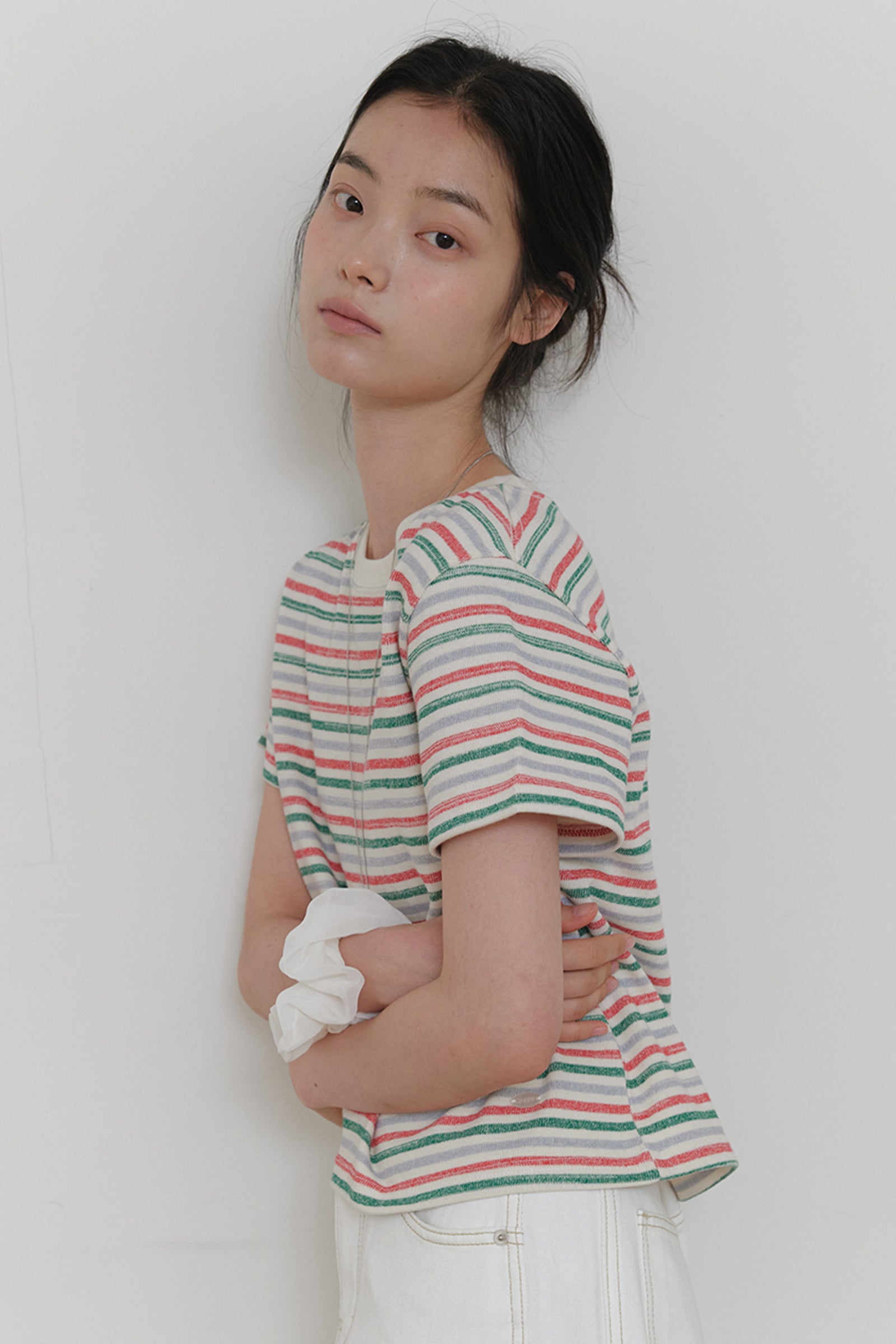PAINTED STRIPE T-SHIRT_IVORY