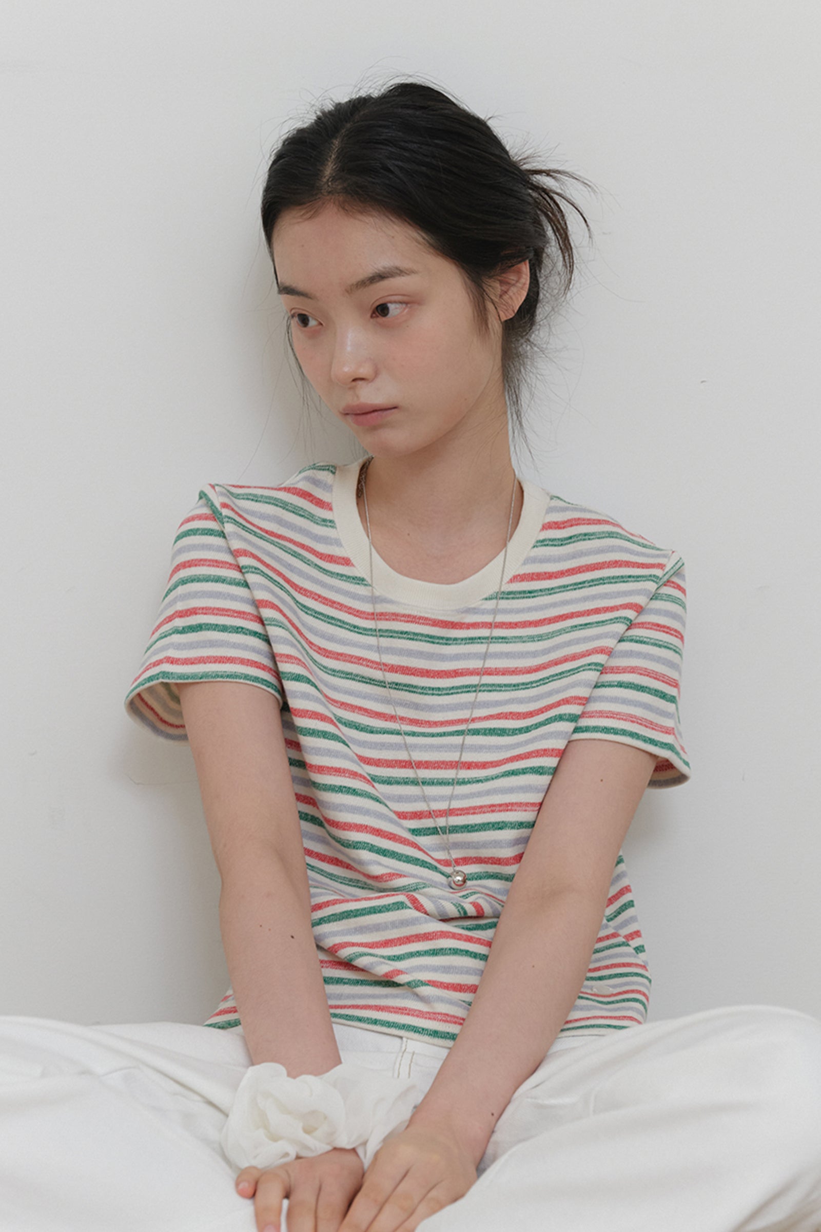 PAINTED STRIPE T-SHIRT_IVORY
