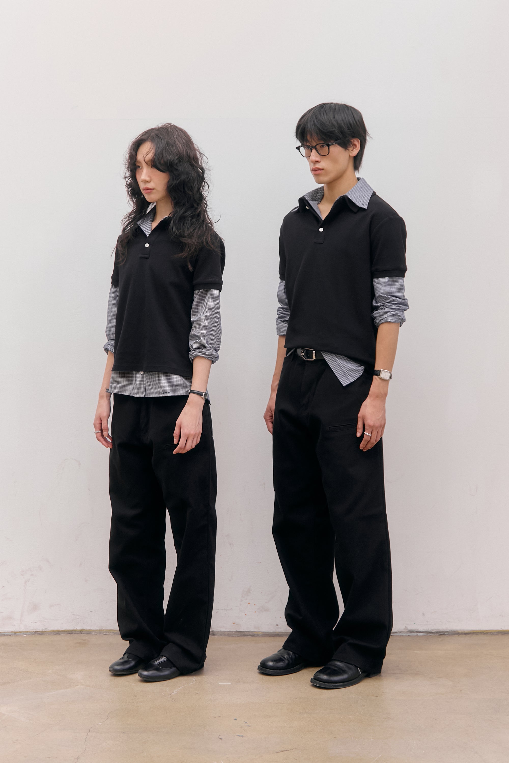 POLO SUPERPOSÉ ANNÉES 80_NOIR