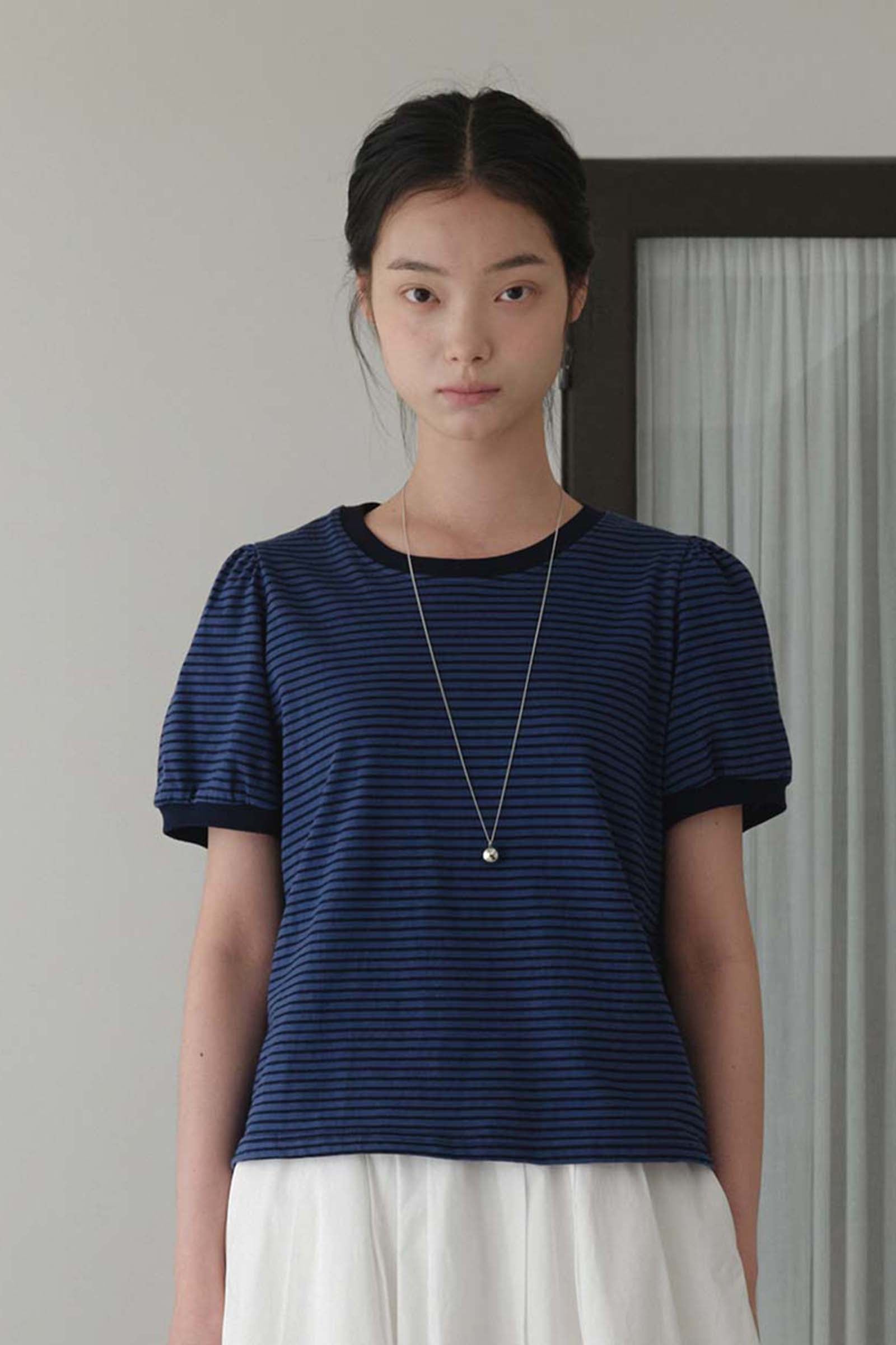FINE STRIPE T-SHIRT_NAVY