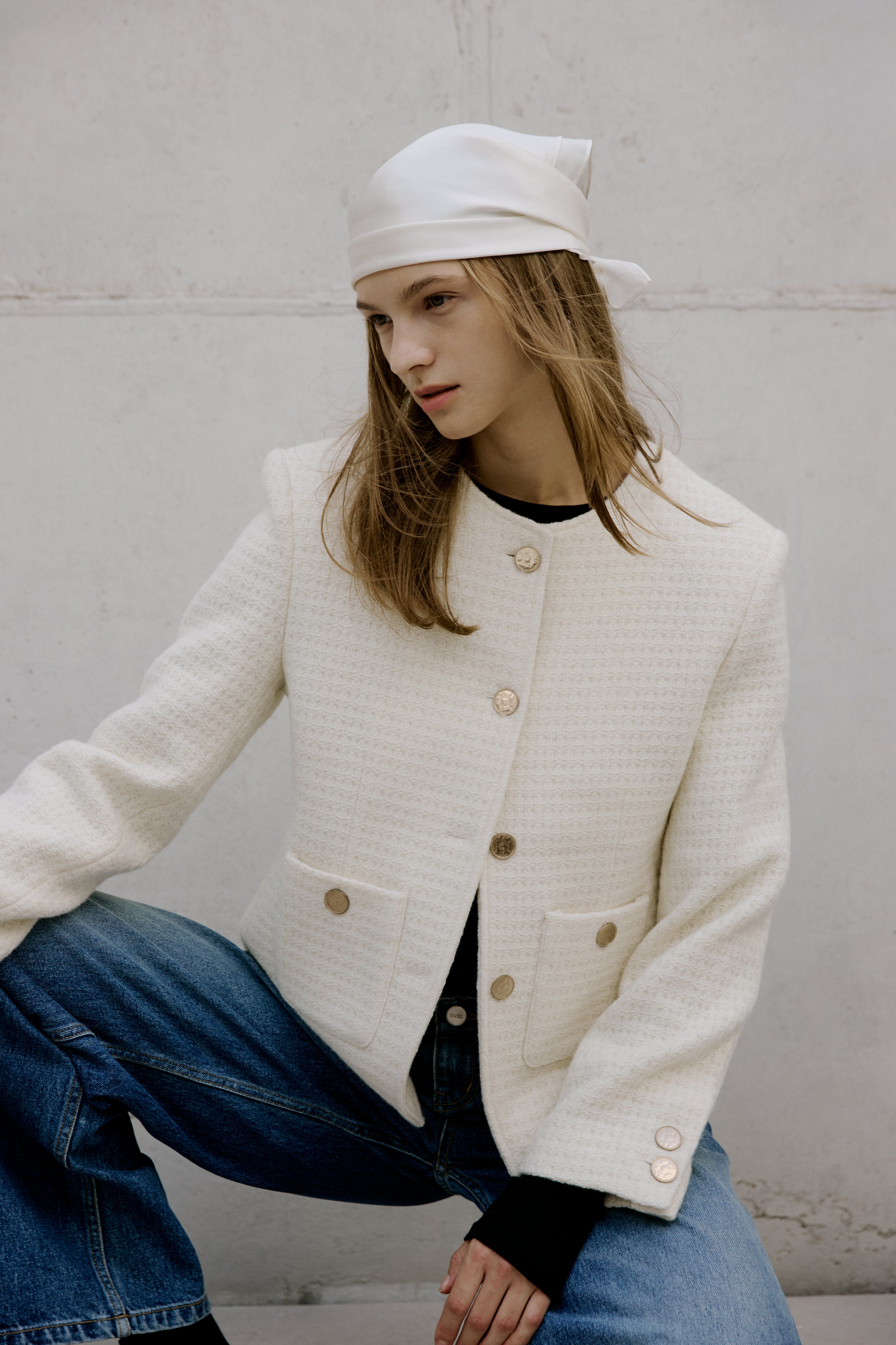 SHINING CLASSIC TWEED JACKET_IVORY