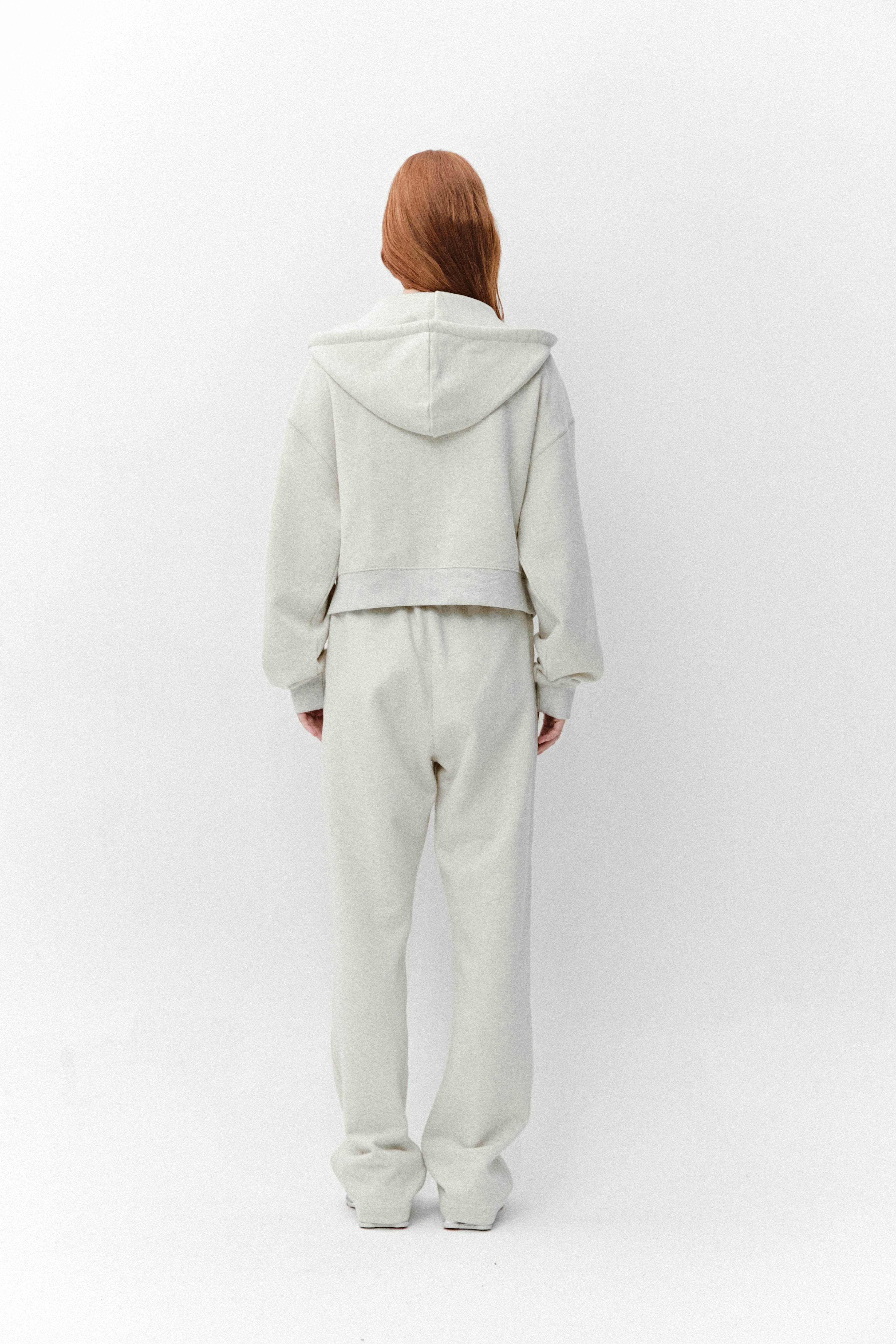 AS BASIC HOOD ZIP UP_OATMEAL