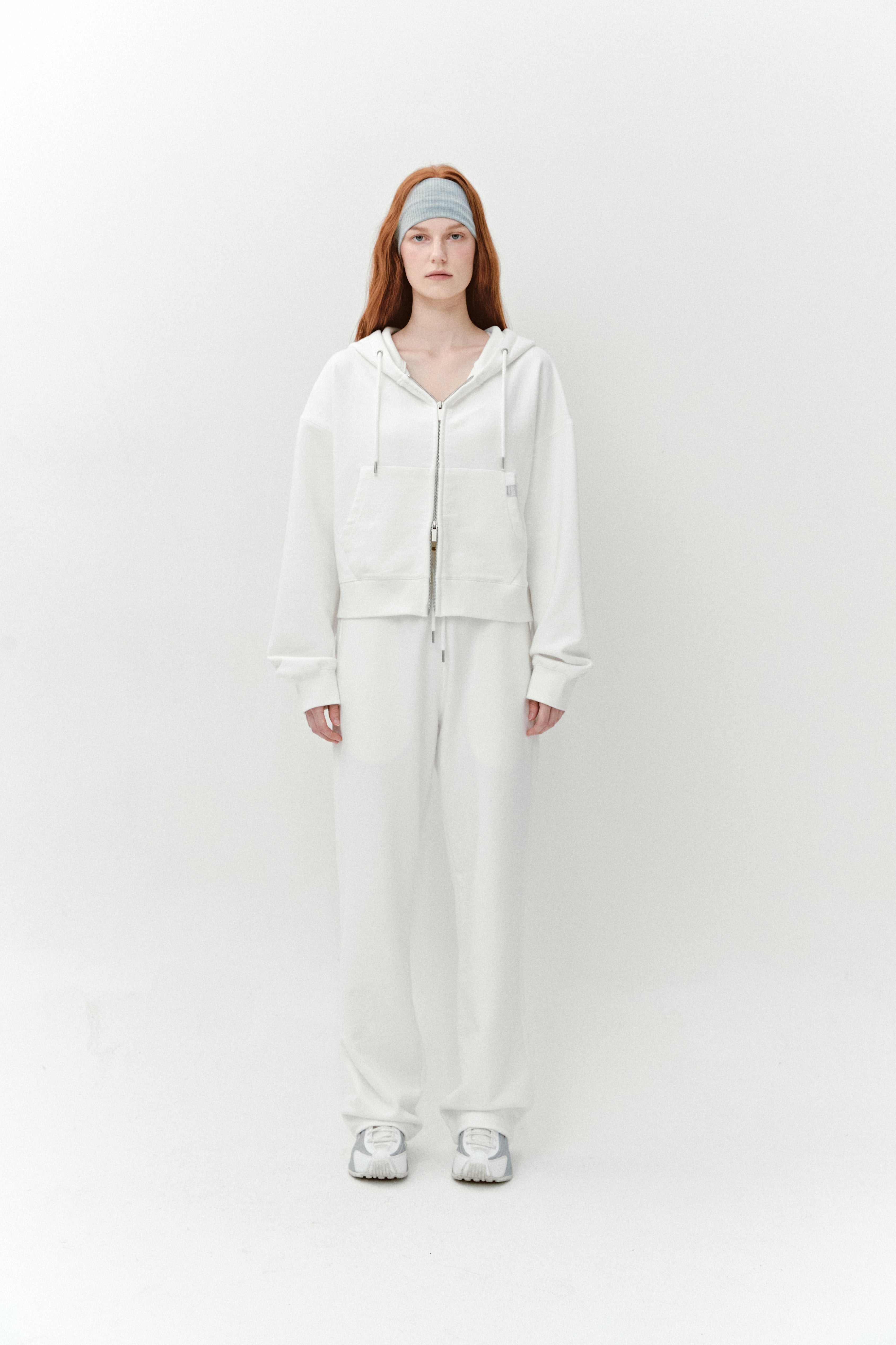 AS BASIC HOOD ZIP UP_IVORY