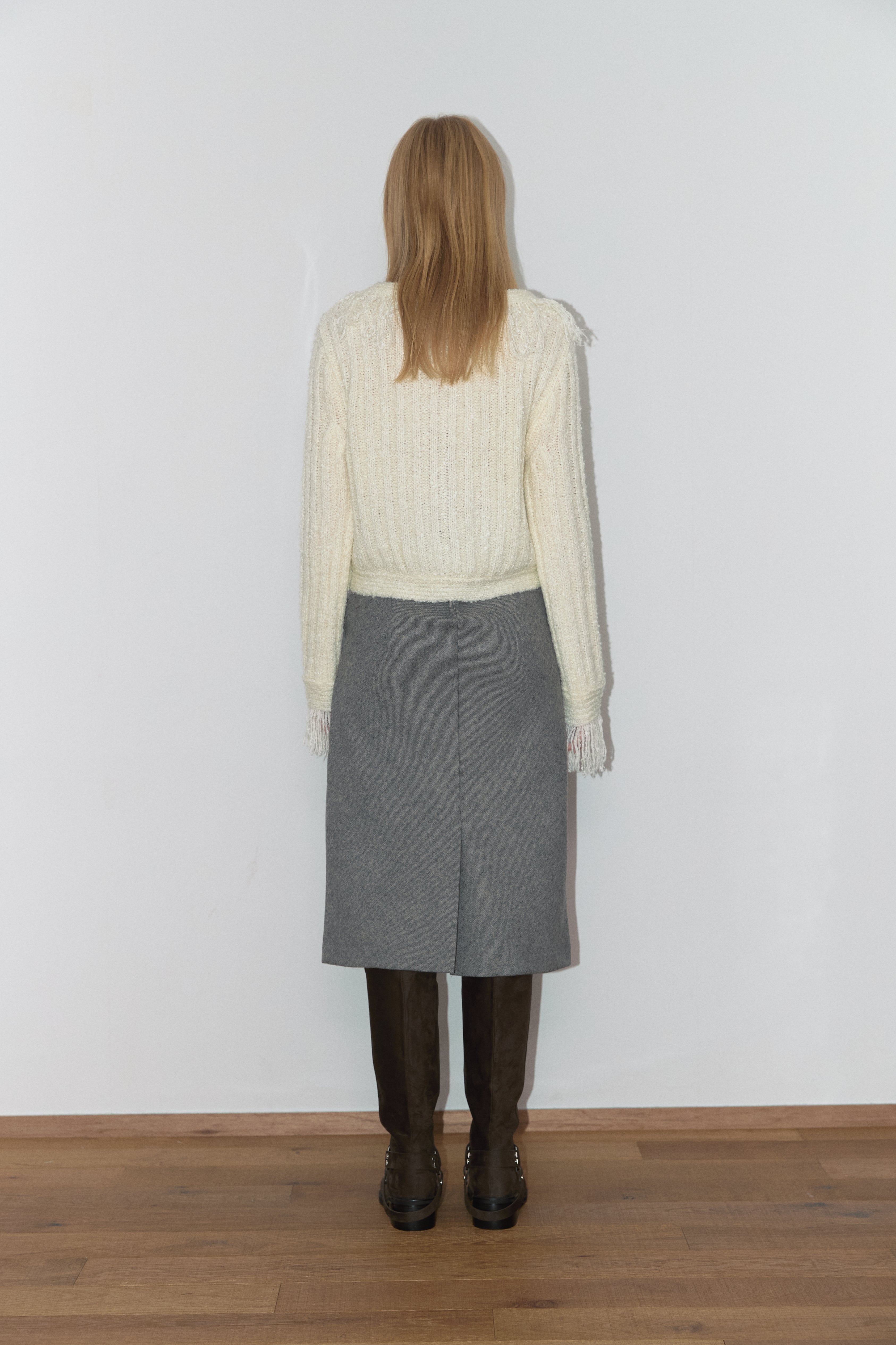 WOOL BIAS SKIRT_BEIGE