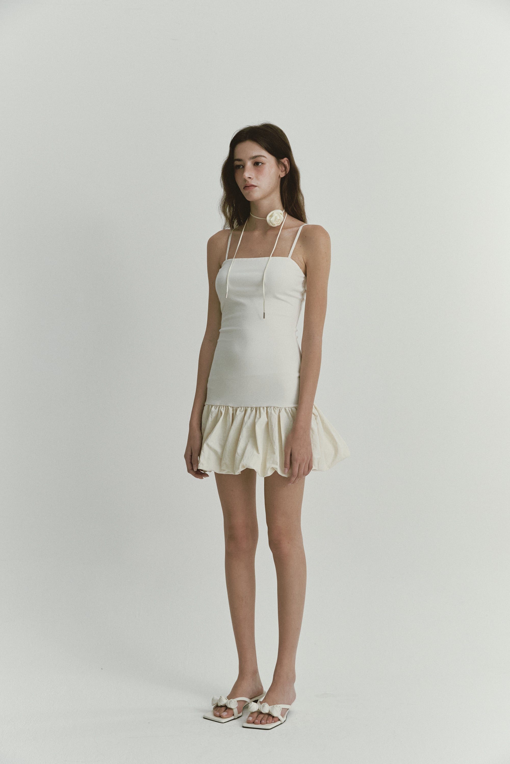 ROSE BALLOON DRESS_IVORY