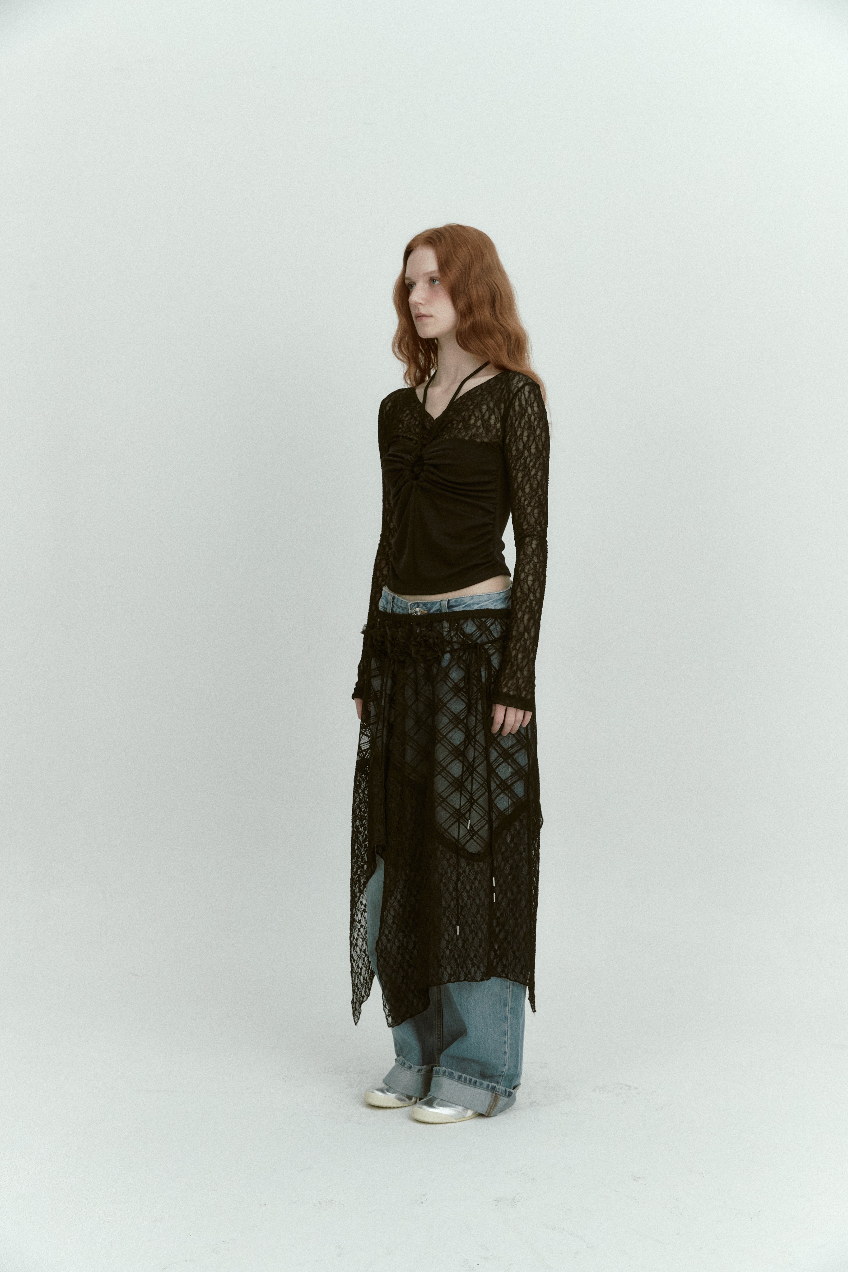 SEE-THROUGH LAYERED SKIRT_NOIR