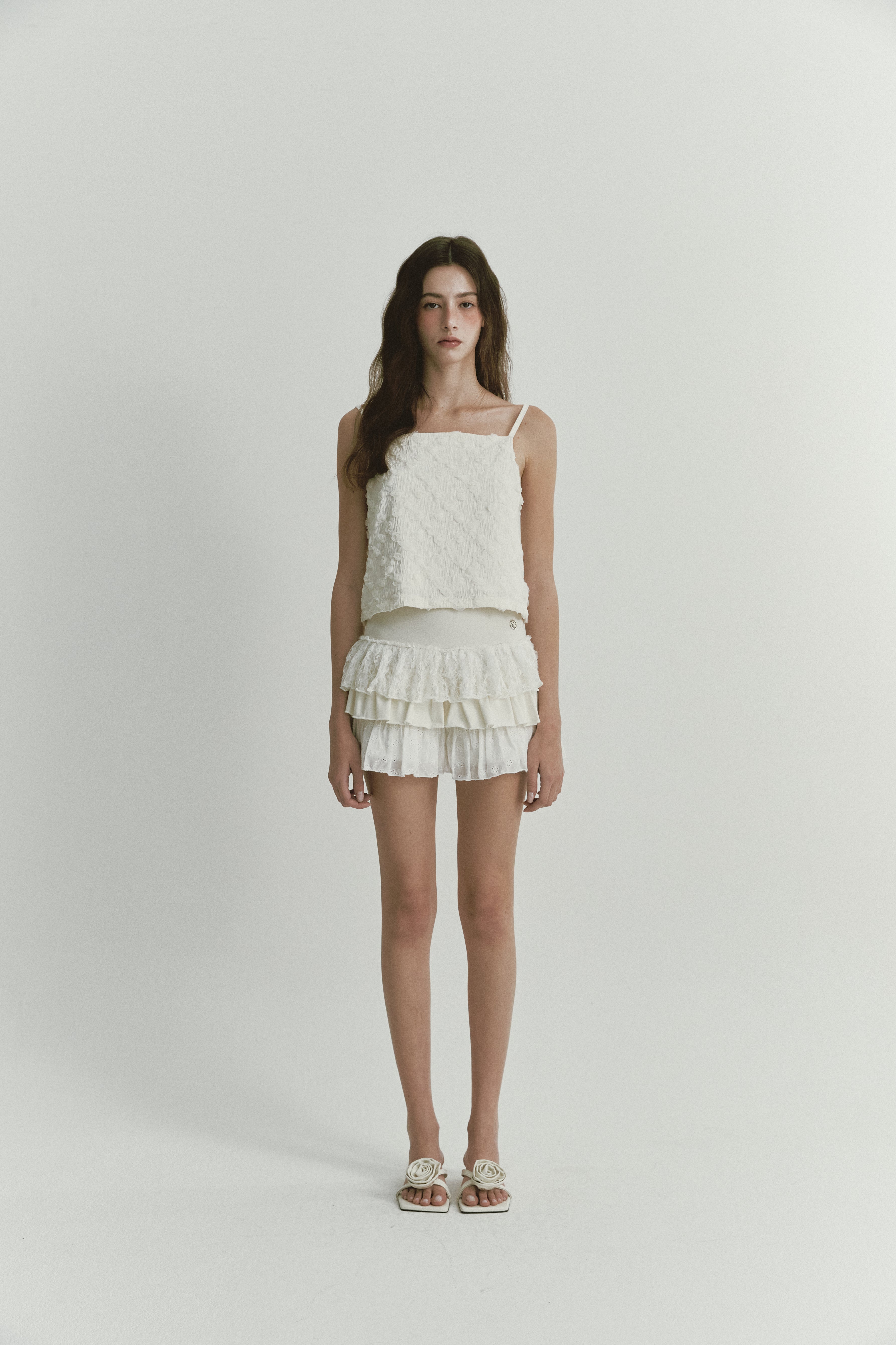 LACE JERSEY CANCAN SKIRT_IVORY