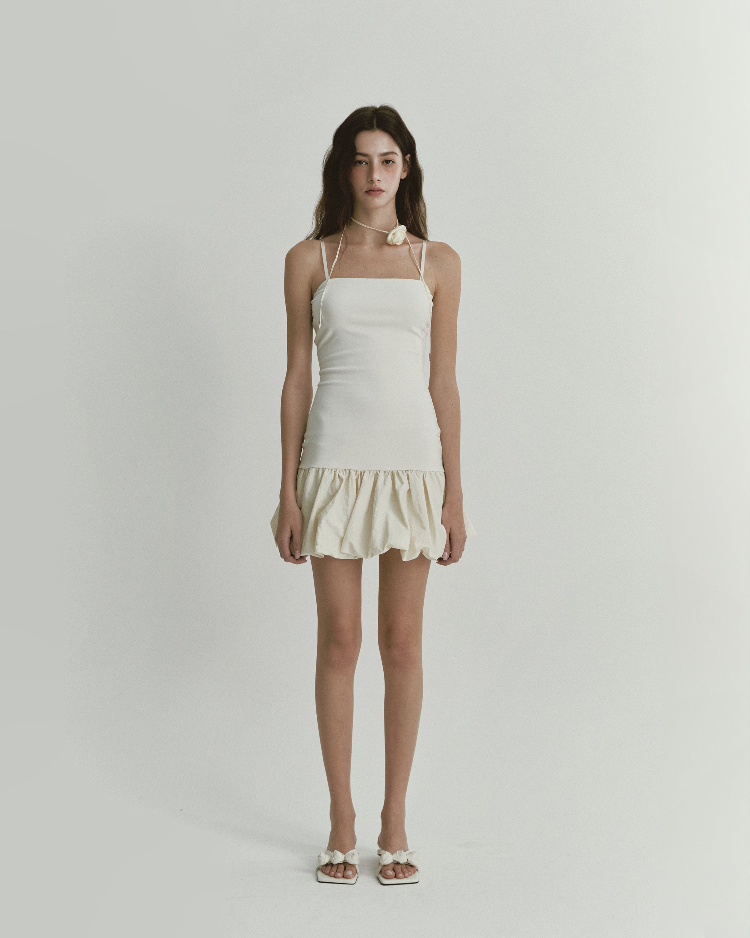 ROSE BALLOON DRESS_IVORY