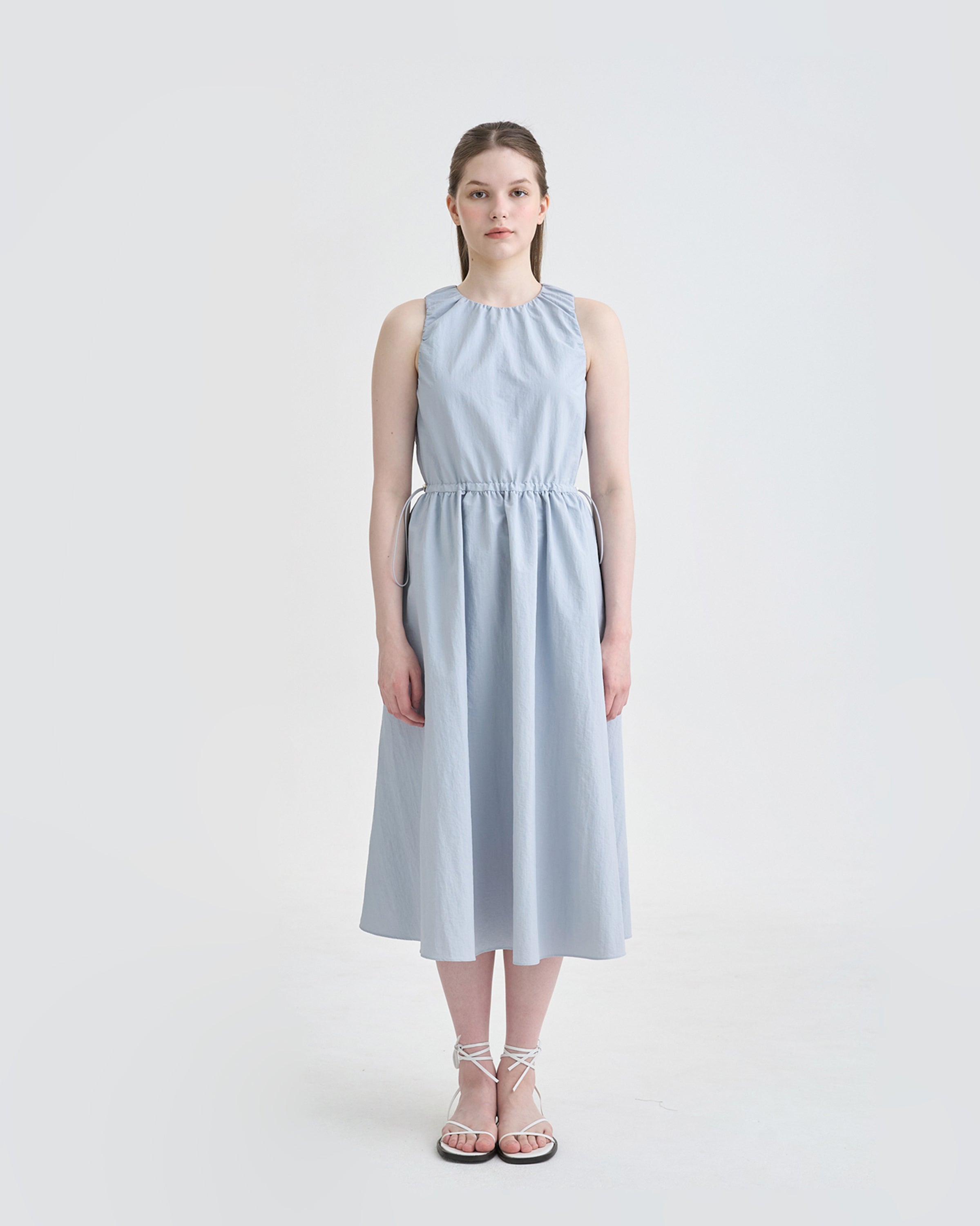 LESAVOIR, ROBE MIDI À CORDON_GRIS