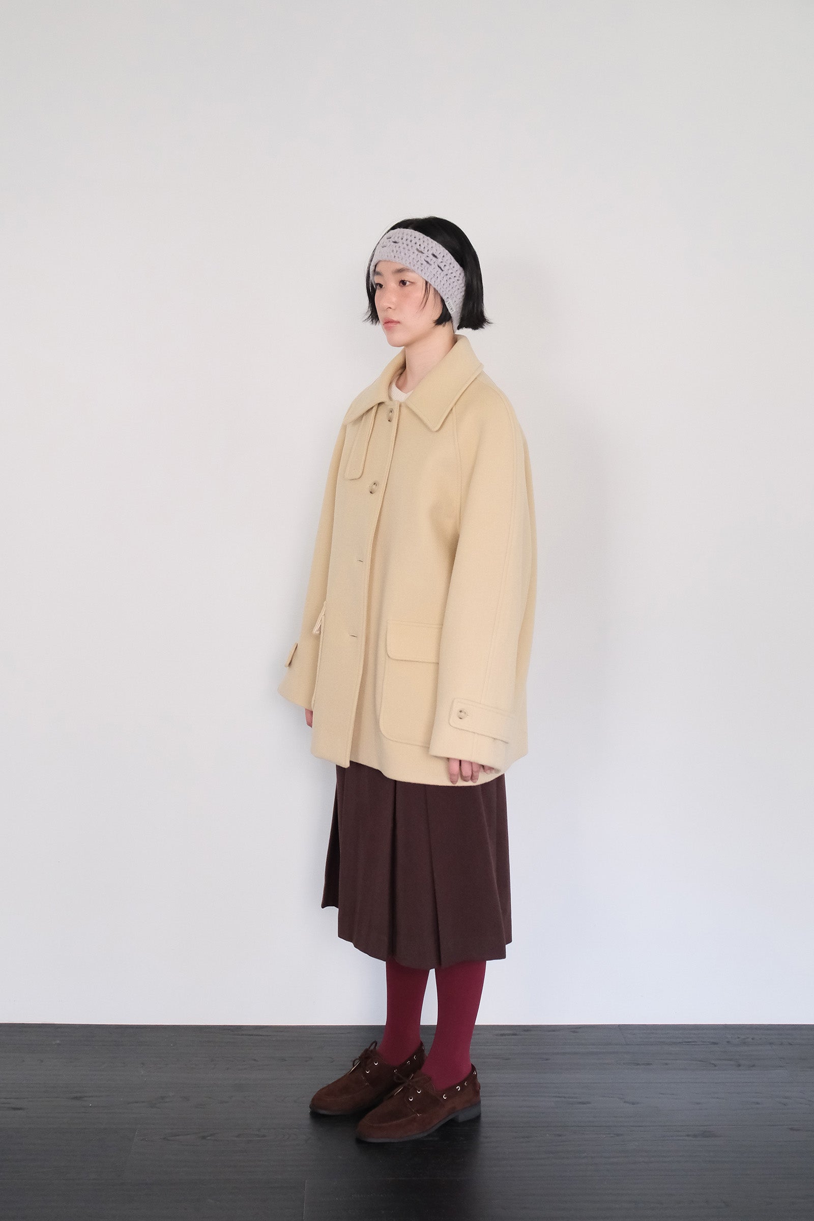 MOUI CLASSIC WOOL HALF COAT_BUTTER