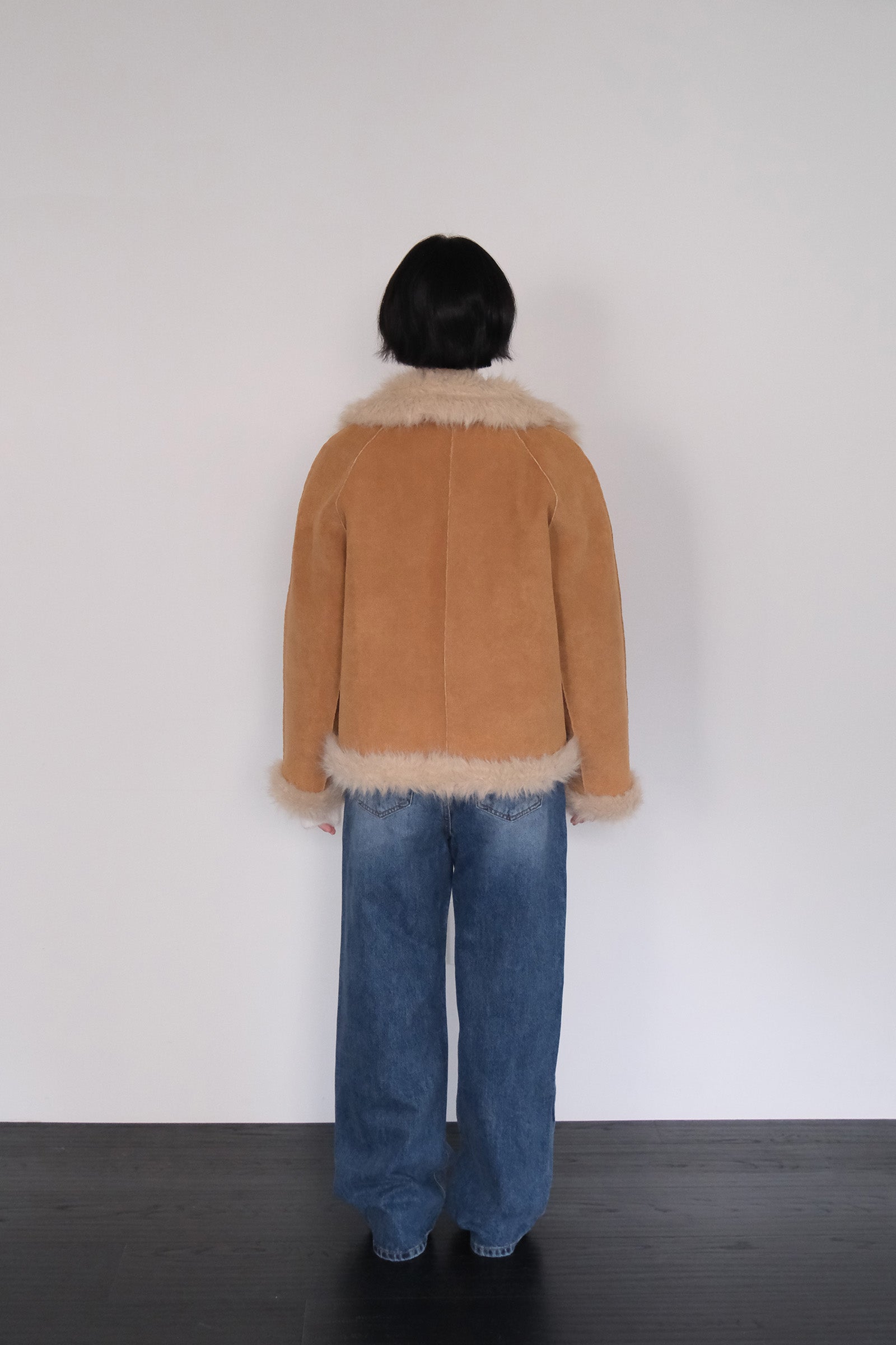 MOUI VESTE MUSTANG RÉVERSIBLE EN PEAU LAINÉE_BEIGE