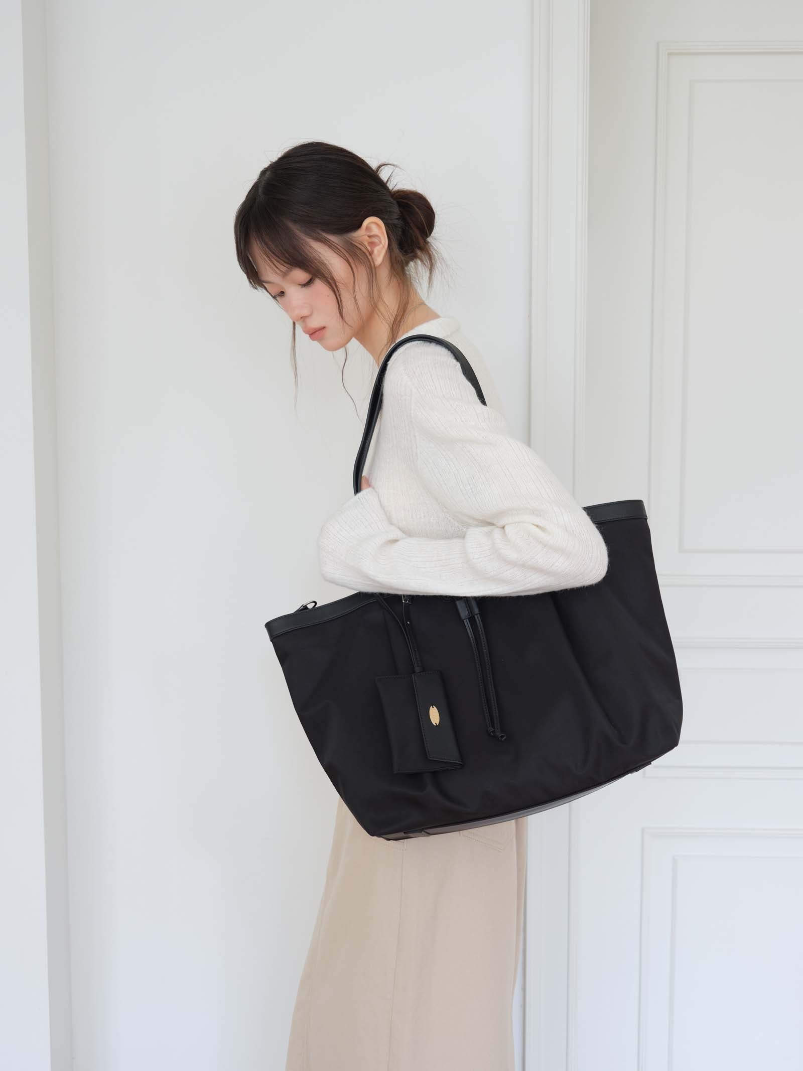 TOTE BAG BATEAU EN NYLON_NOIR