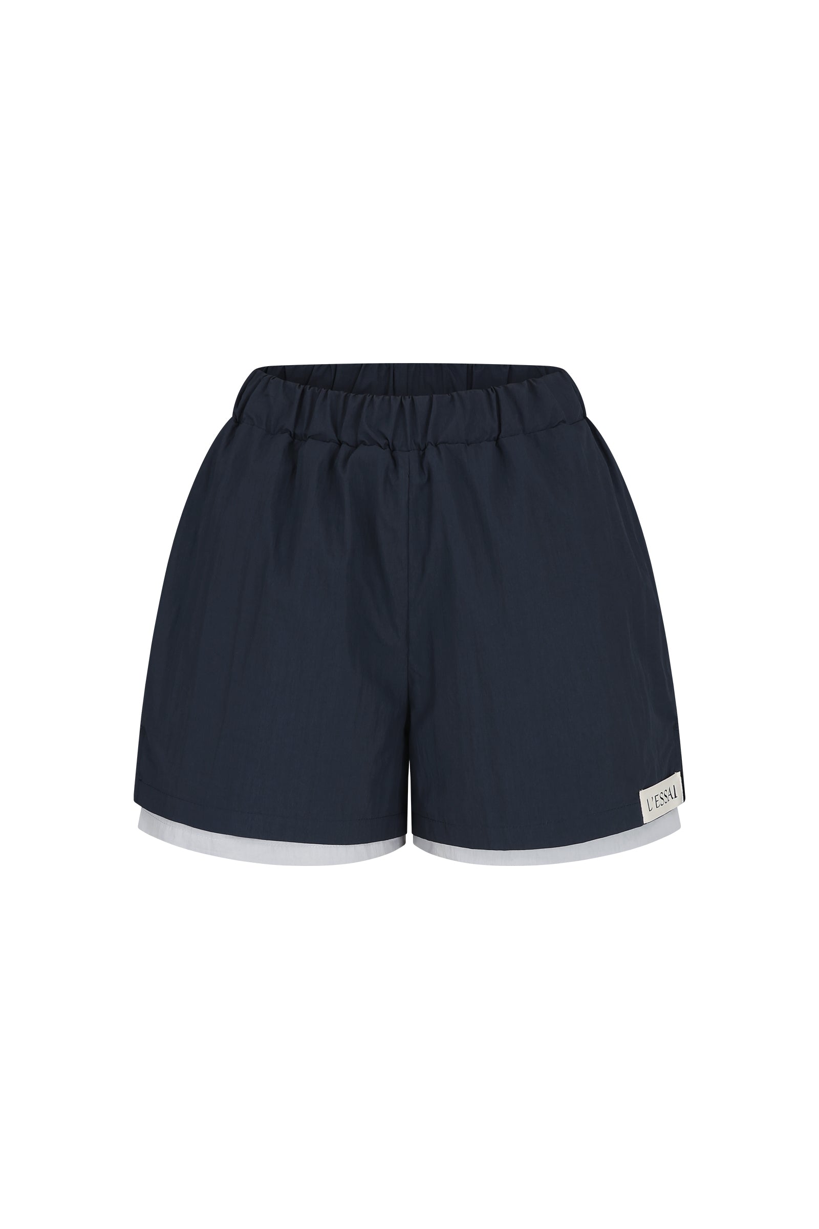 COLOR POINTED BANDING SHORTS_BLEU MARINE