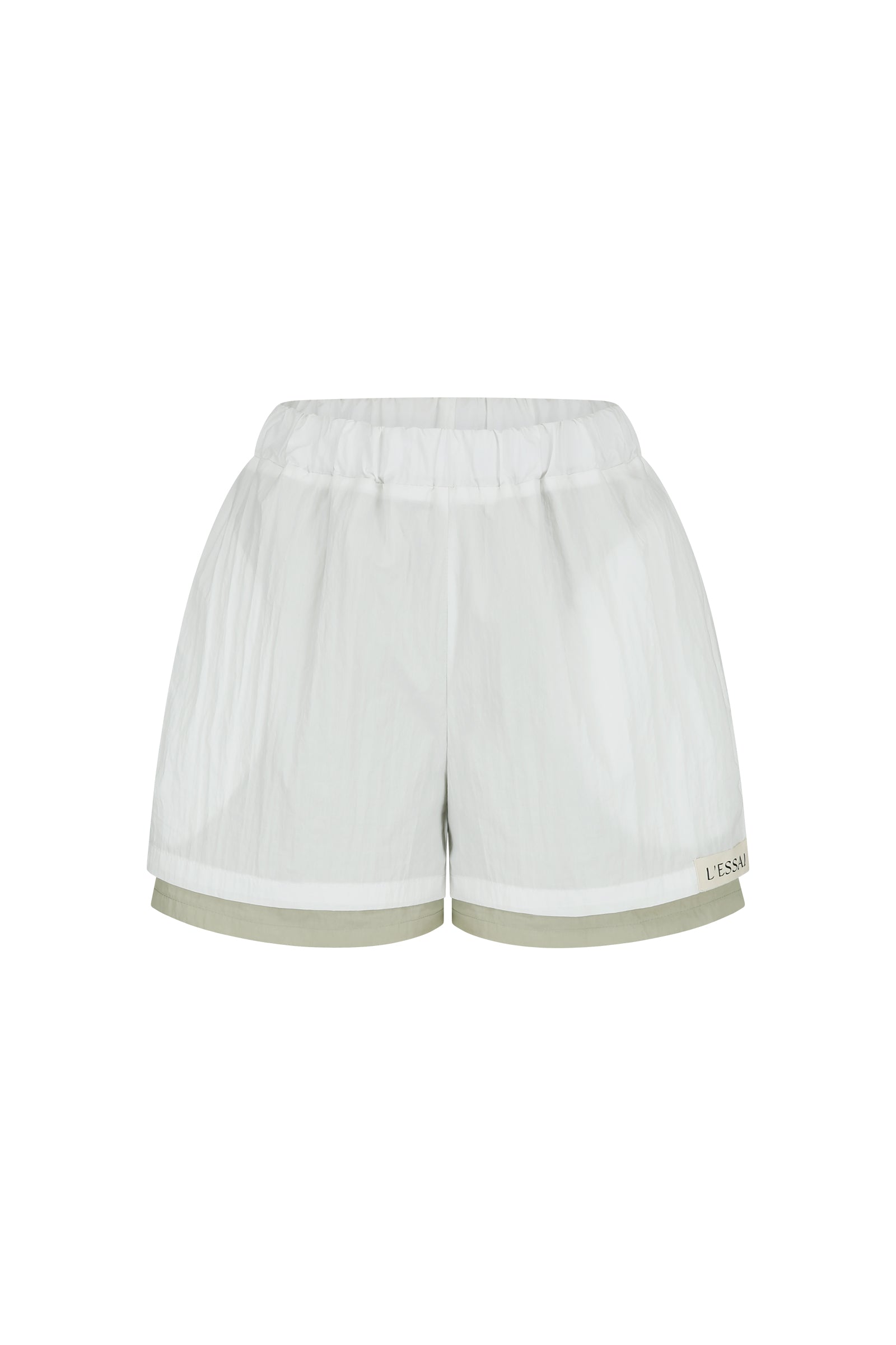 COLOR POINTED BANDING SHORTS_BLANC
