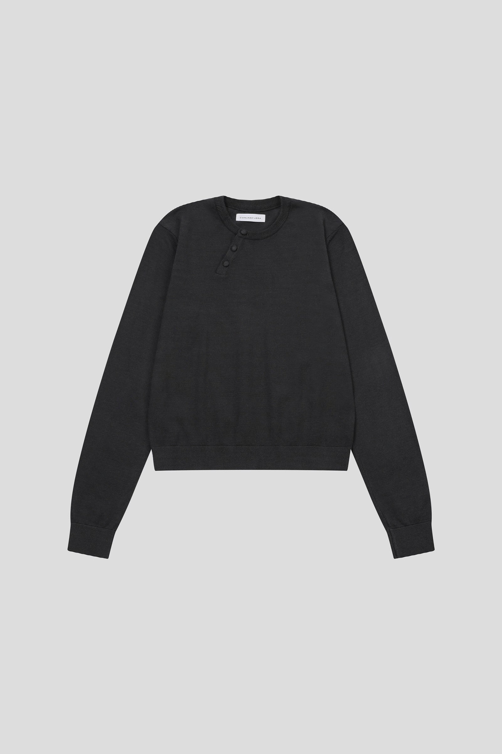 TILT HENLEY KNIT_DARK GREY