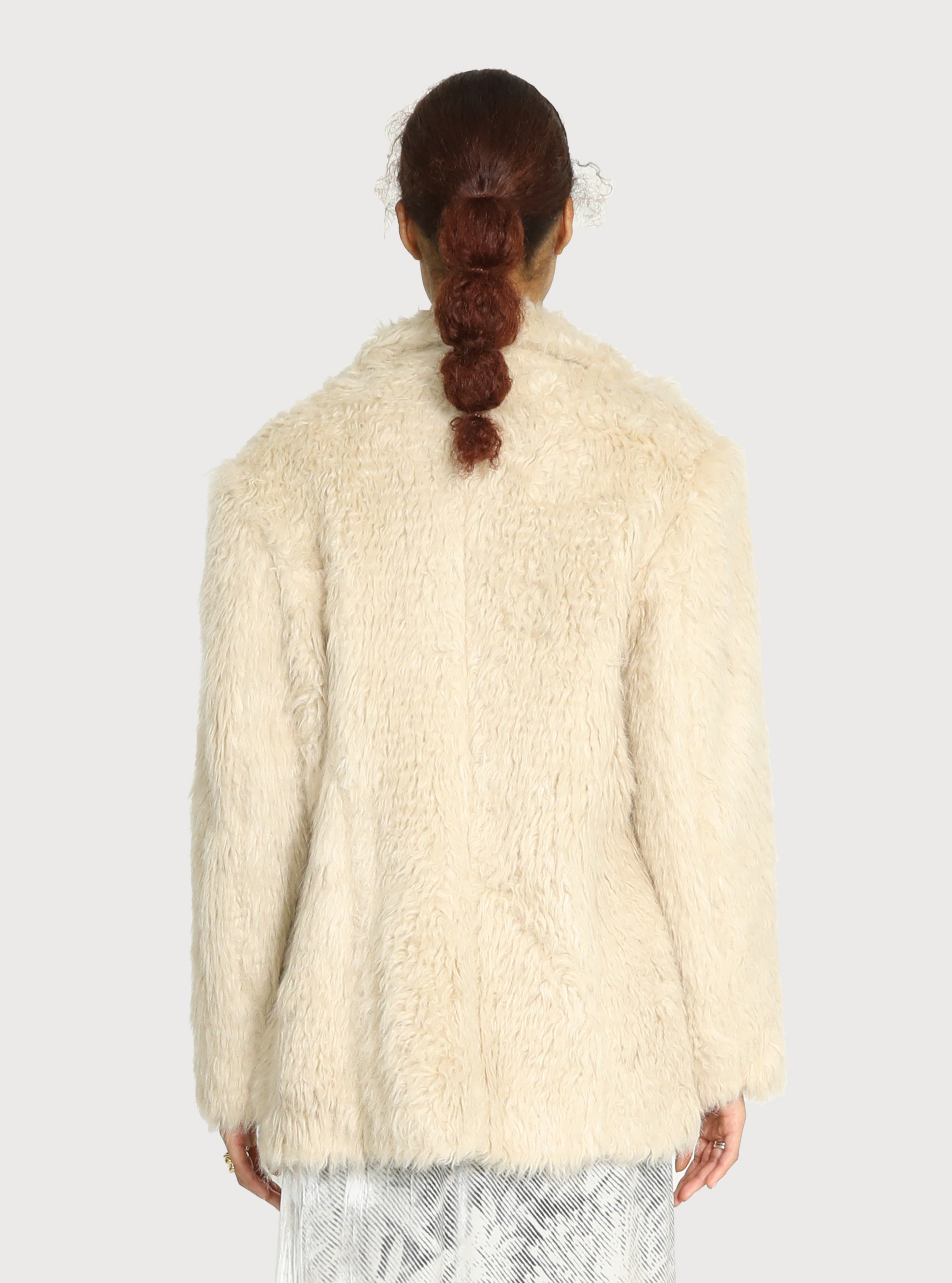 CRINKLY FUR JACKET_BEIGE