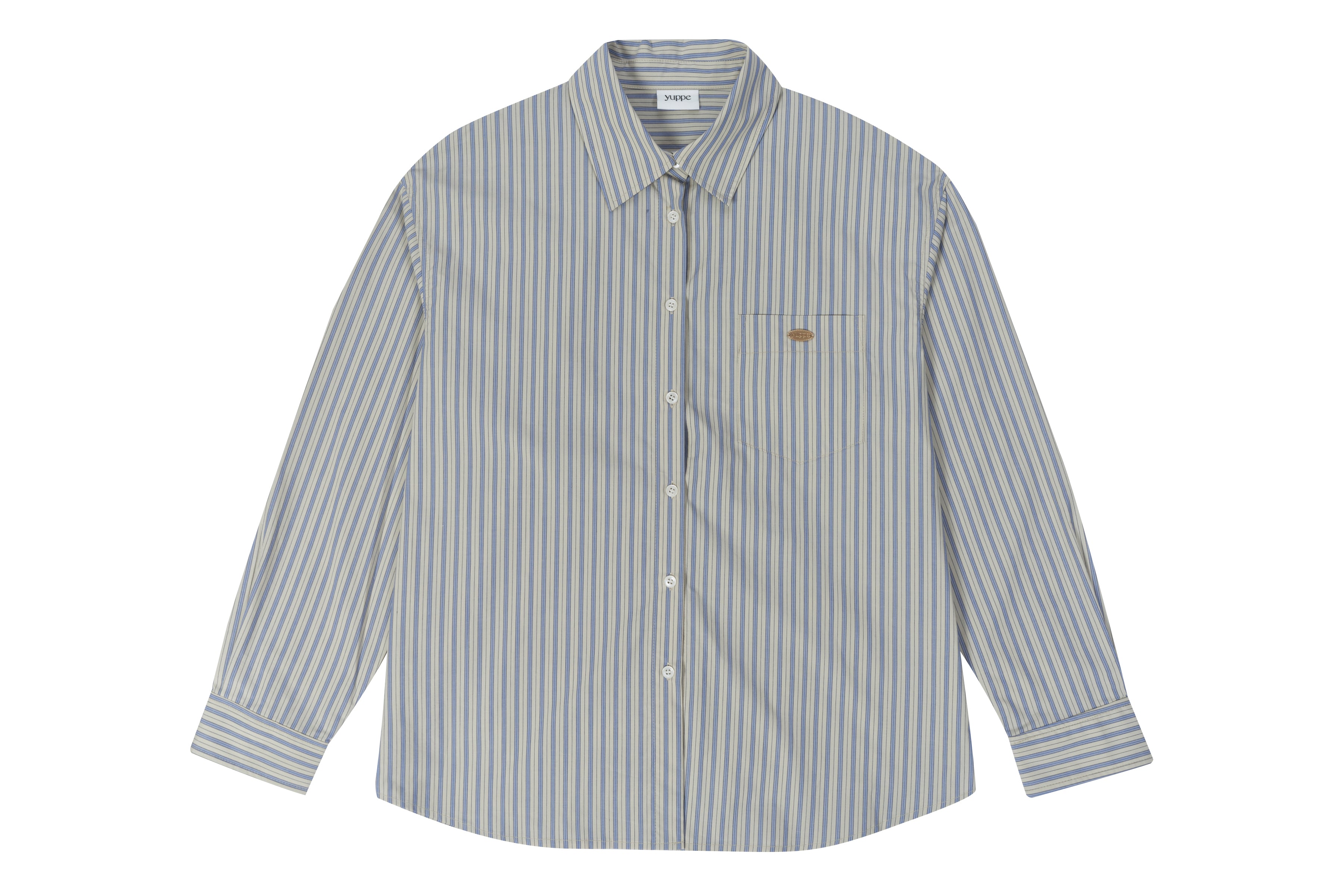 CHARM STRIPE SHIRT_BEIGE