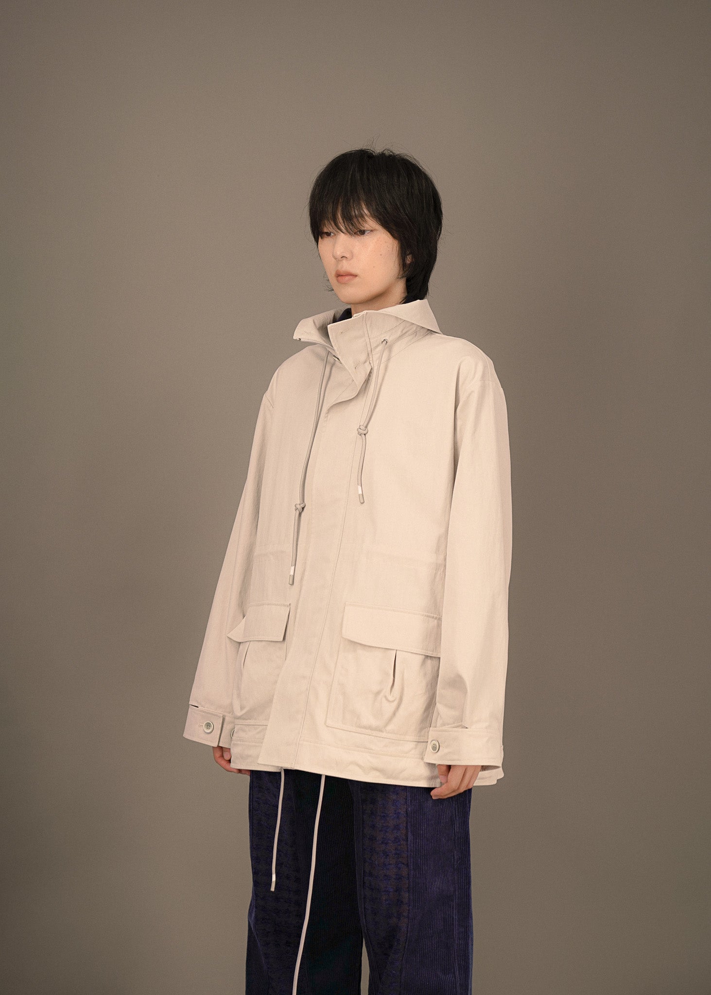 BLEAK ZIP-UP COAT_BEIGE