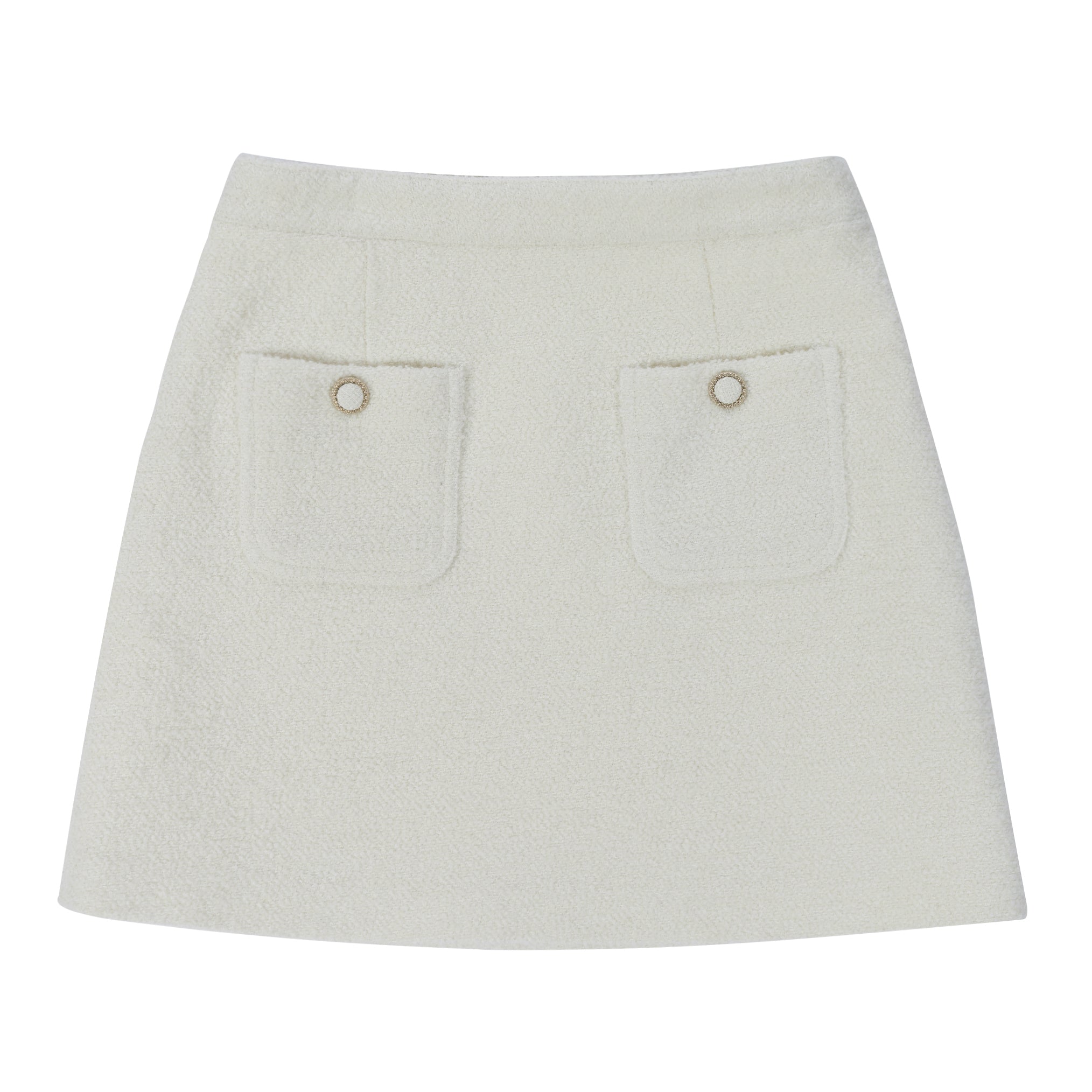 WOOL BOUCLE SKIRT_IVORY