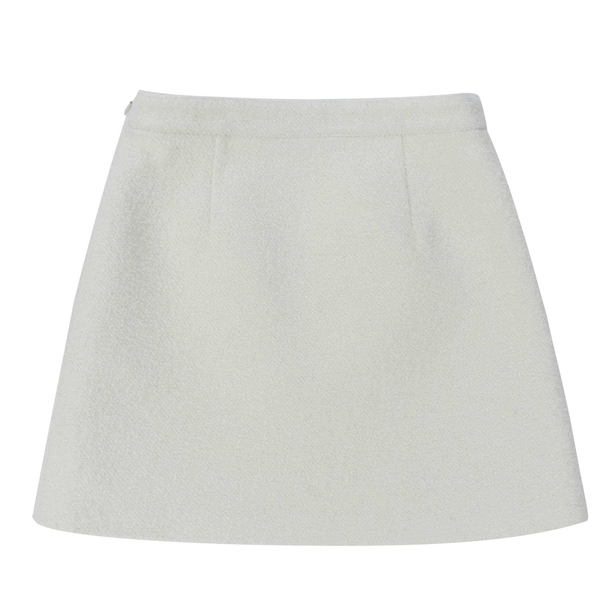 WOOL BOUCLE SKIRT_IVORY