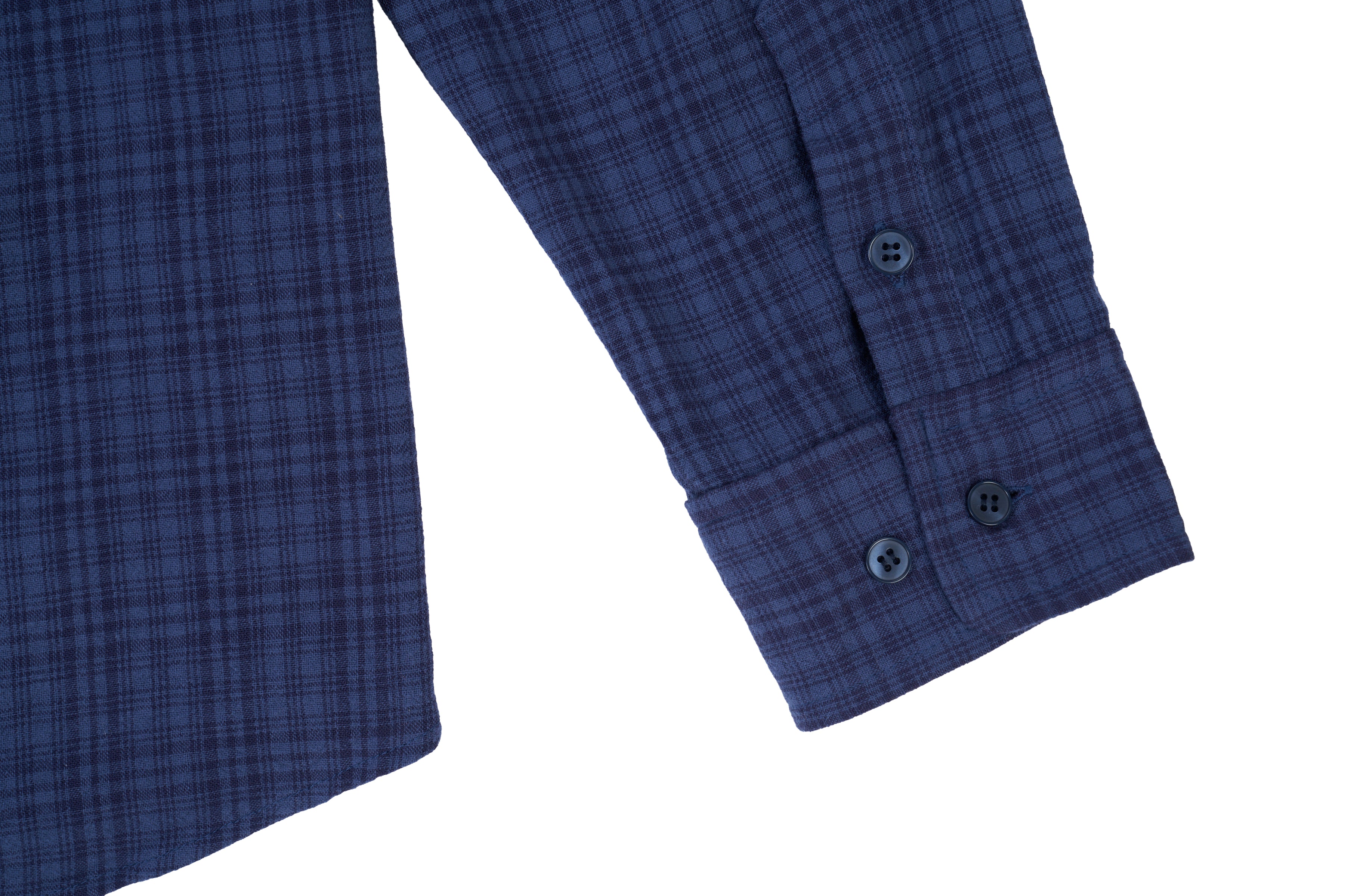 COTTON CHECK SHIRT_BLEU MARINE