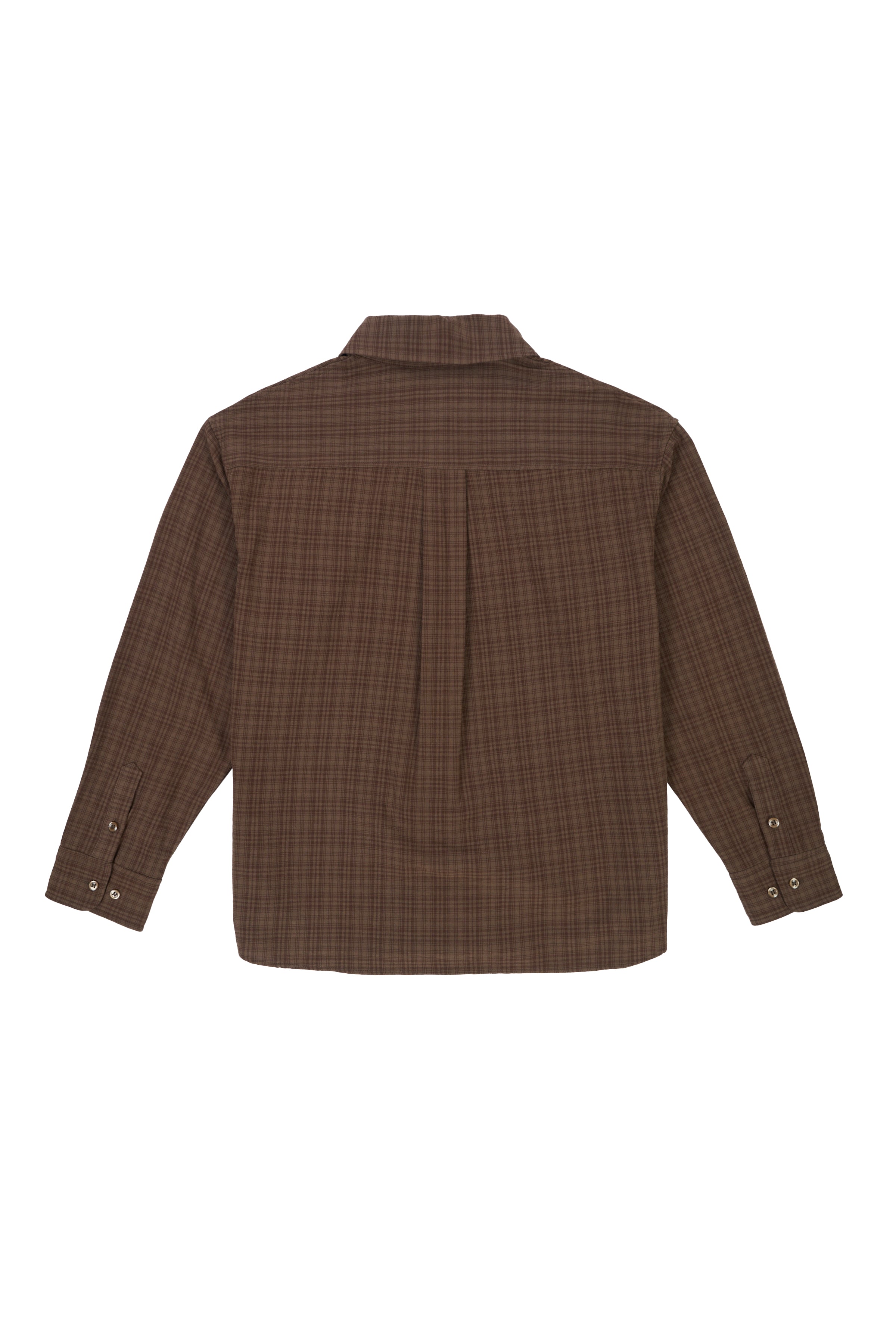 COTTON CHECK SHIRT_MARRON