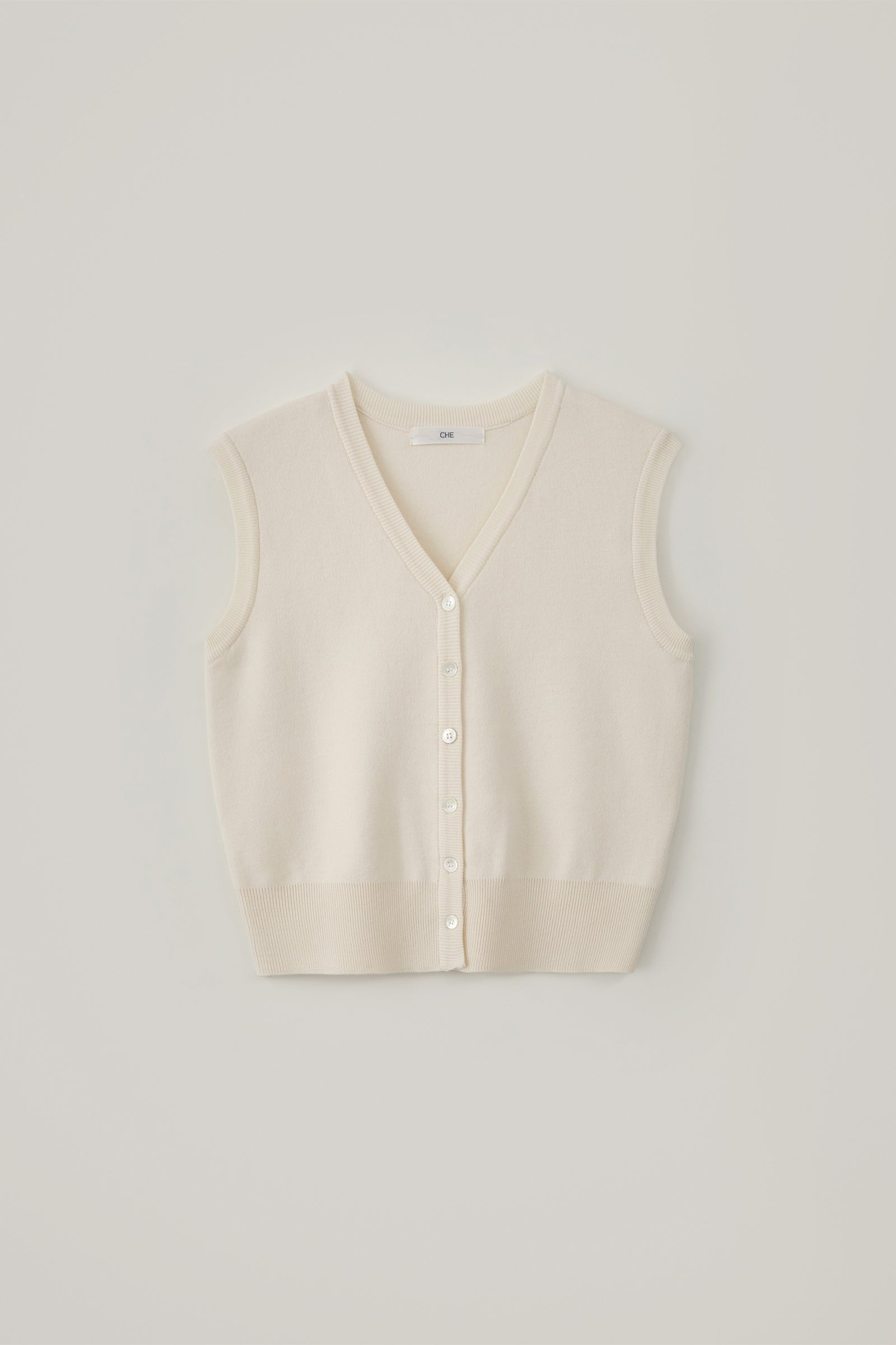 DEIN V NECK KNIT VEST_IVOIRE