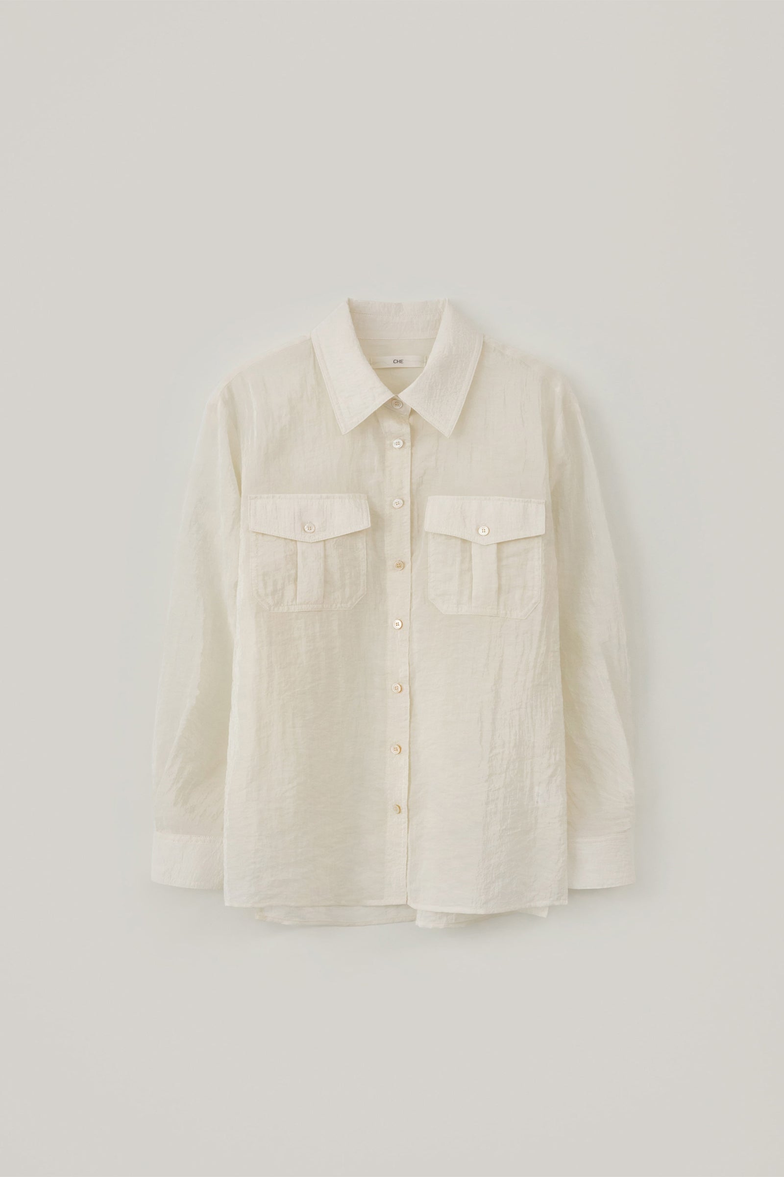 POCKET SHEER SHIRT_CRÈME