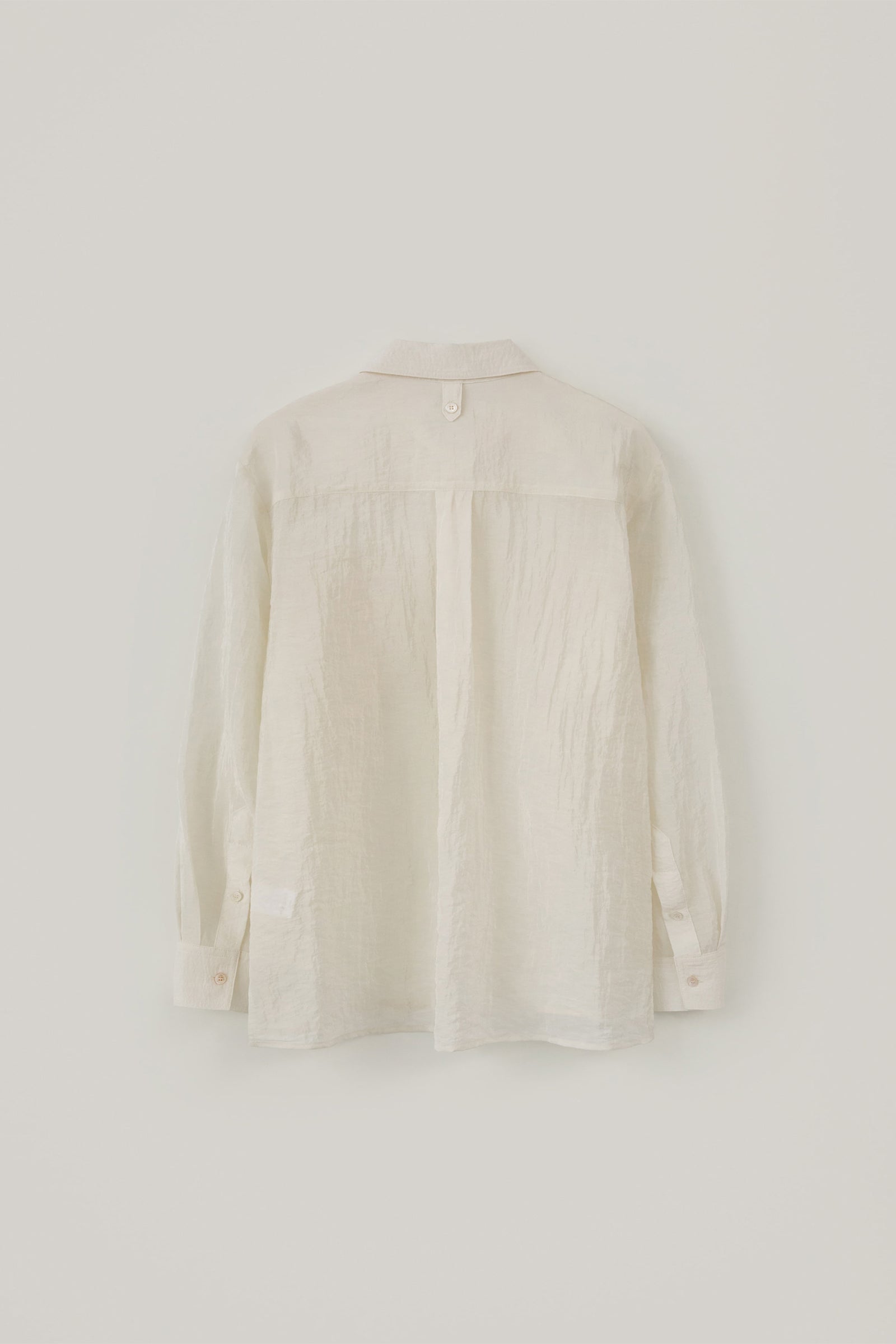 POCKET SHEER SHIRT_CRÈME